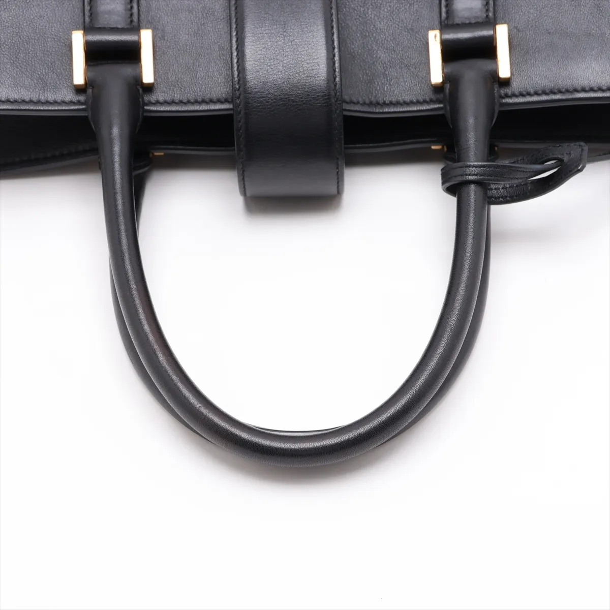 Cabas Leather 2-Way Handbag, Black, 357394 — view 5