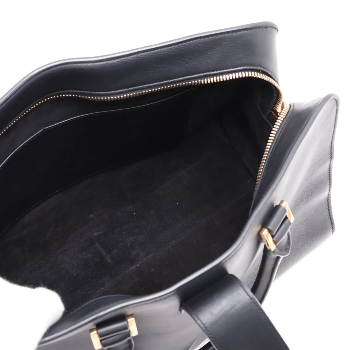Cabas Leather 2-Way Handbag, Black, 357394 — view 7