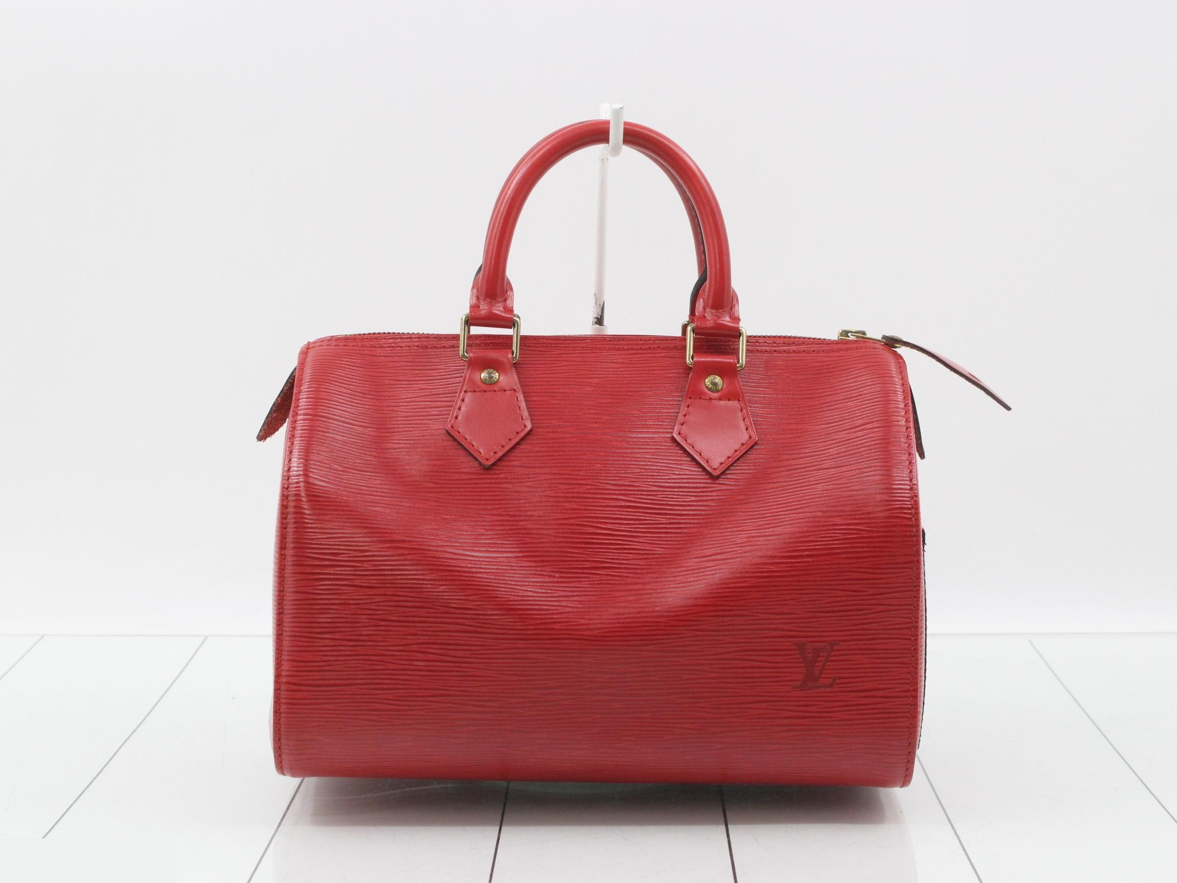 Speedy 30, Castilian Red, with padlock & key, dust bag, and shopping bag.