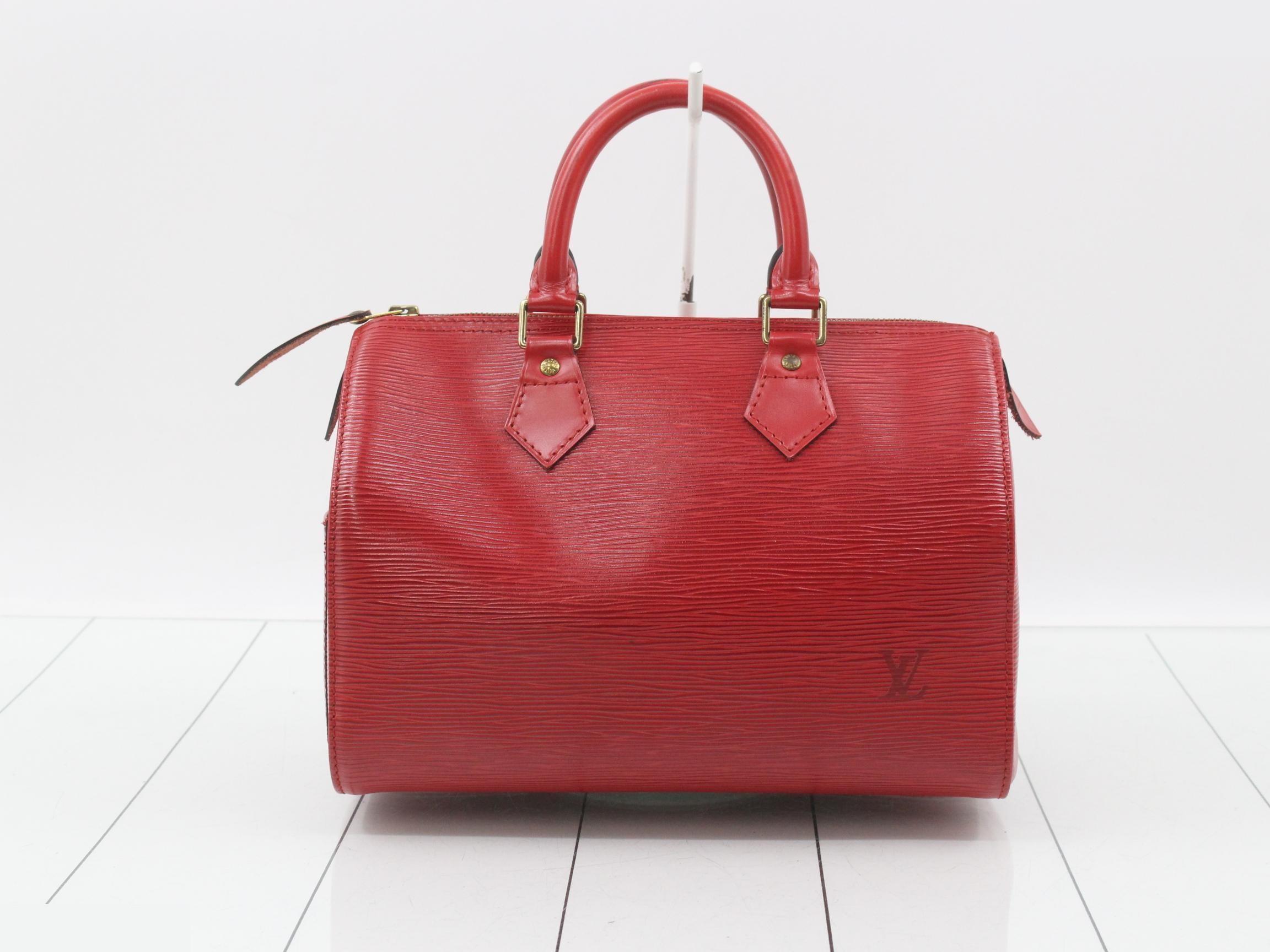 Speedy 30, Castilian Red, with padlock & key, dust bag, and shopping bag. — view 2