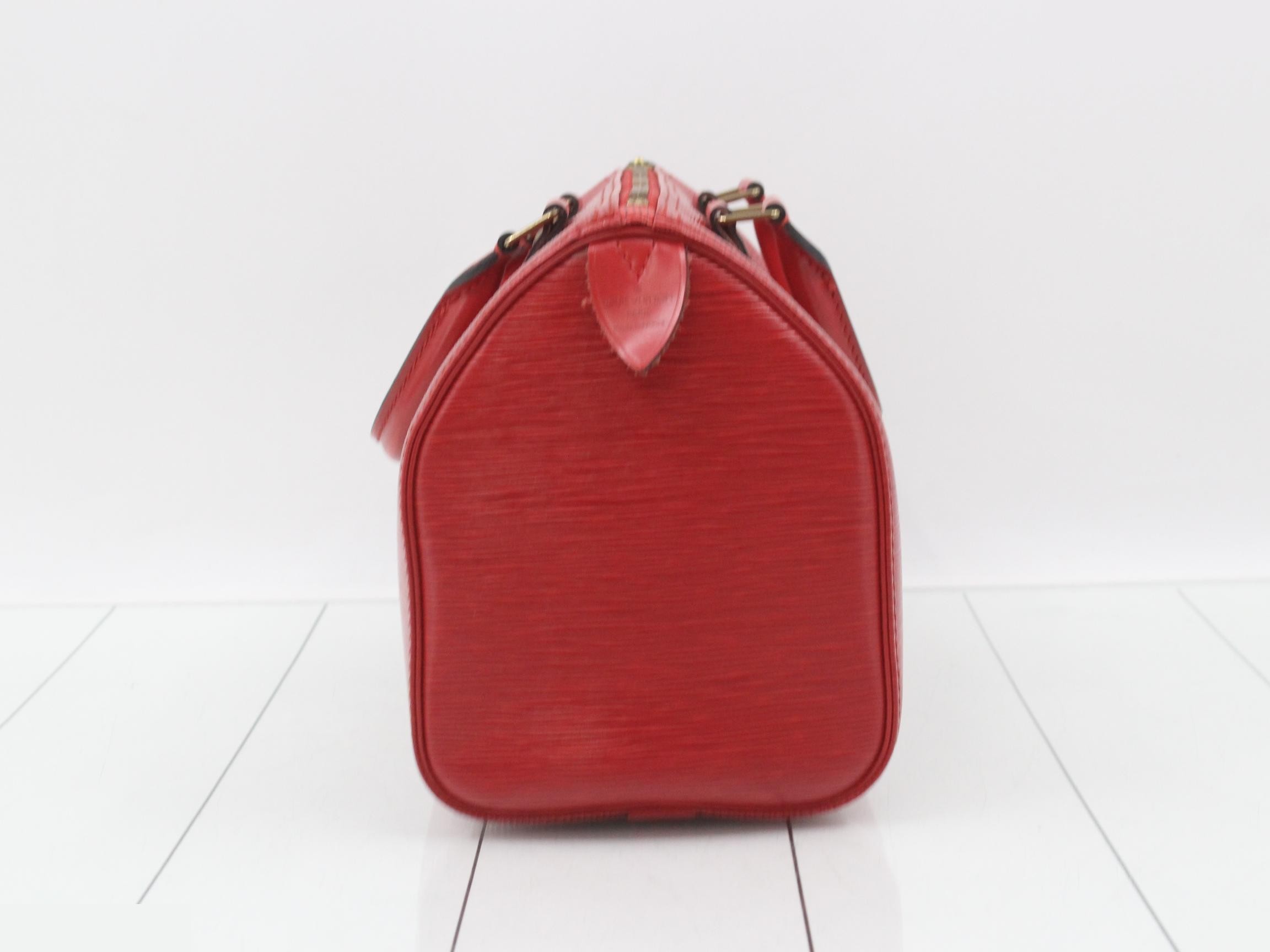 Speedy 30, Castilian Red, with padlock & key, dust bag, and shopping bag. — view 4