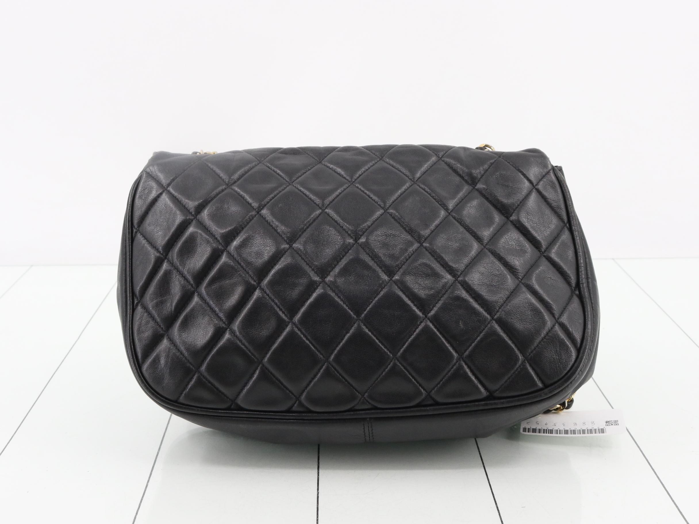 Matelassé Lambskin Half-Moon Chain Shoulder Bag — view 2