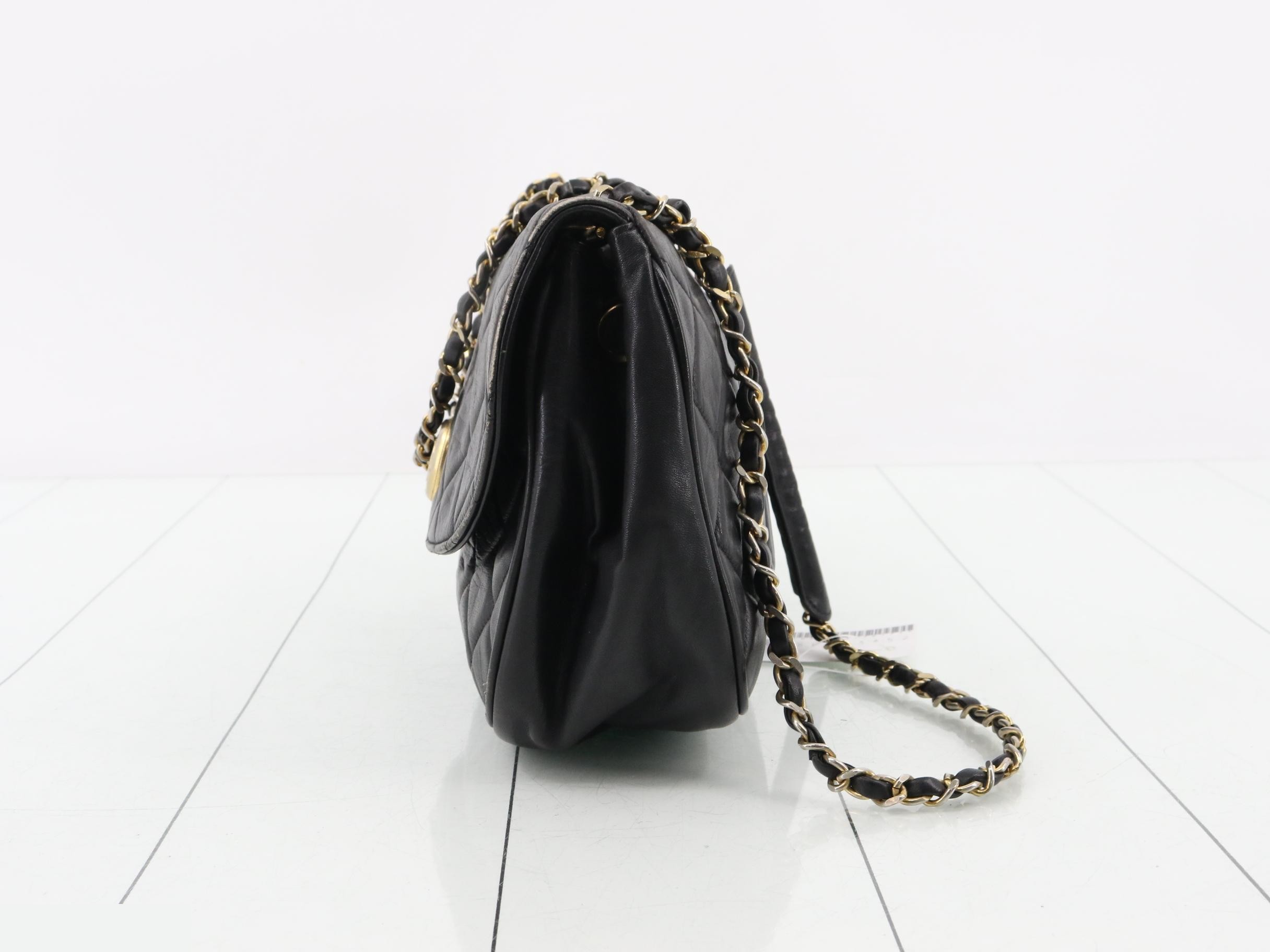 Matelassé Lambskin Half-Moon Chain Shoulder Bag — view 3