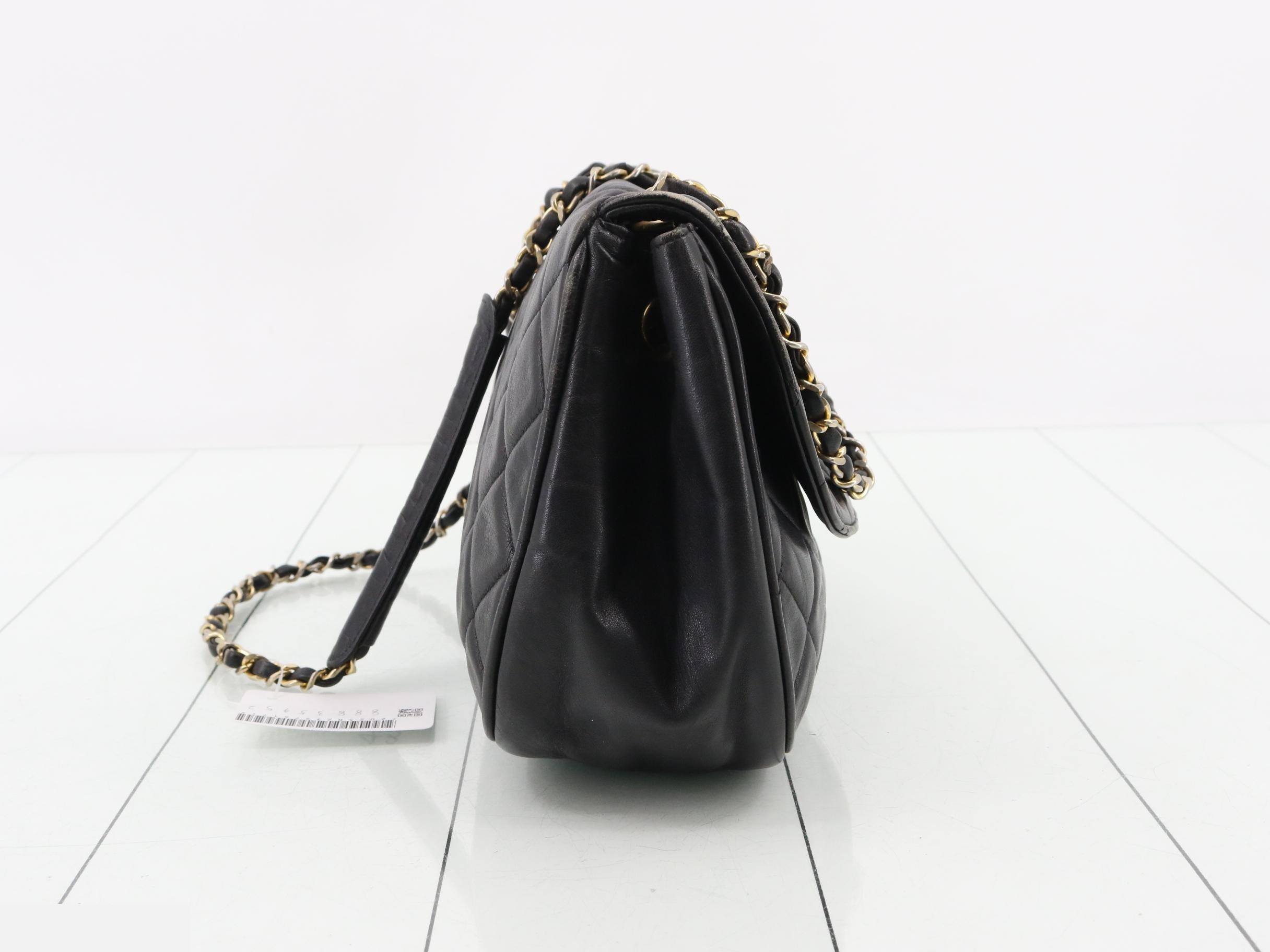 Matelassé Lambskin Half-Moon Chain Shoulder Bag — view 4