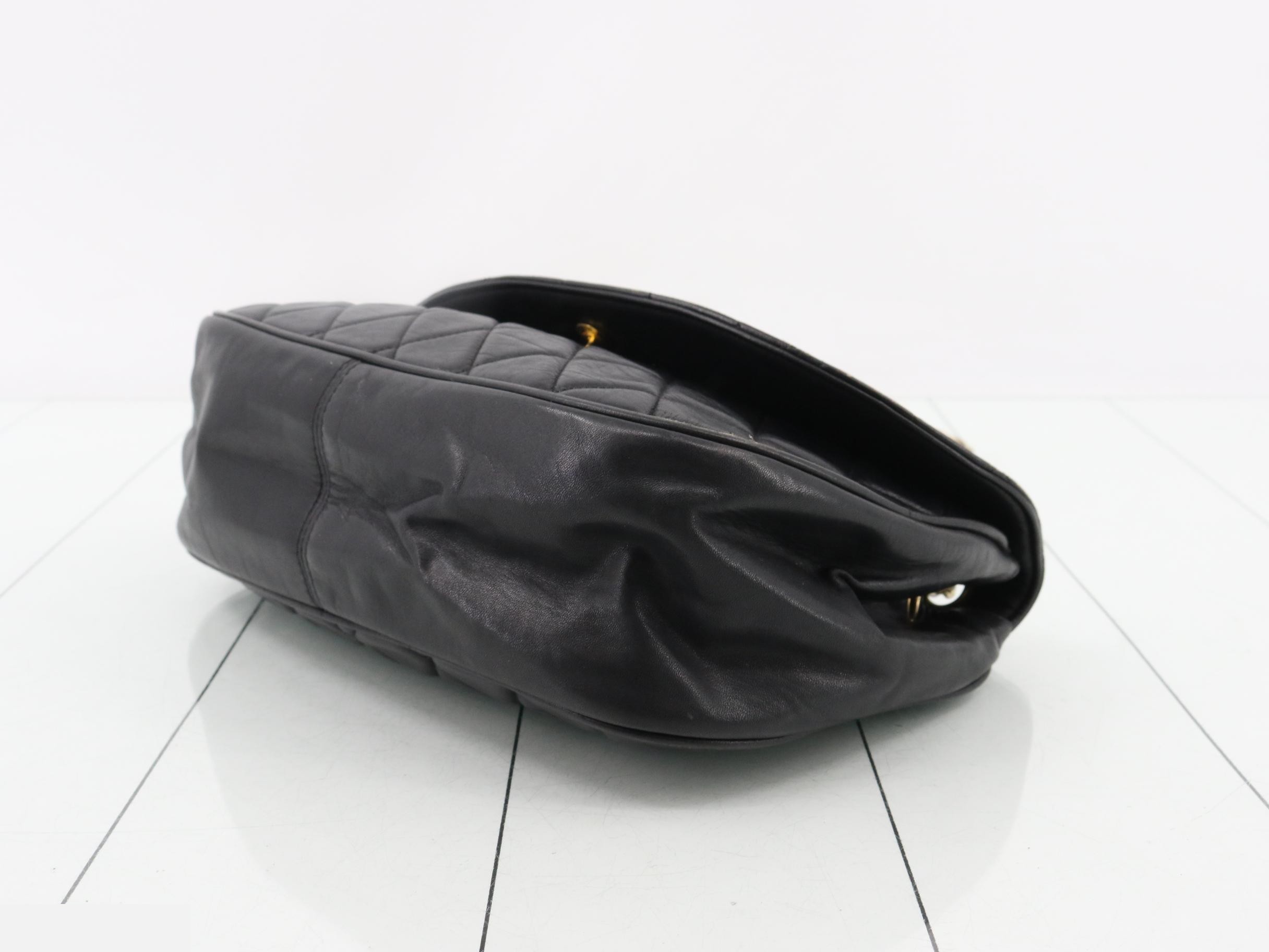 Matelassé Lambskin Half-Moon Chain Shoulder Bag — view 6