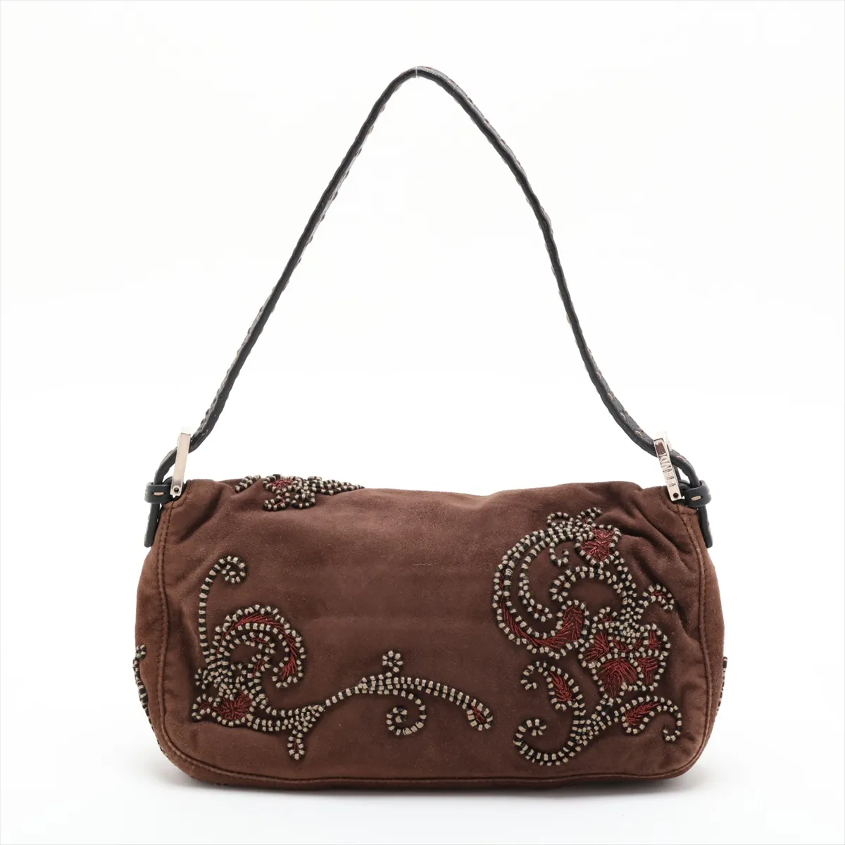 [Individually packaged] Fendi Selleria Mamma Bucket 8BR101 Suede x Leather Shoulder Bag Brown — view 2