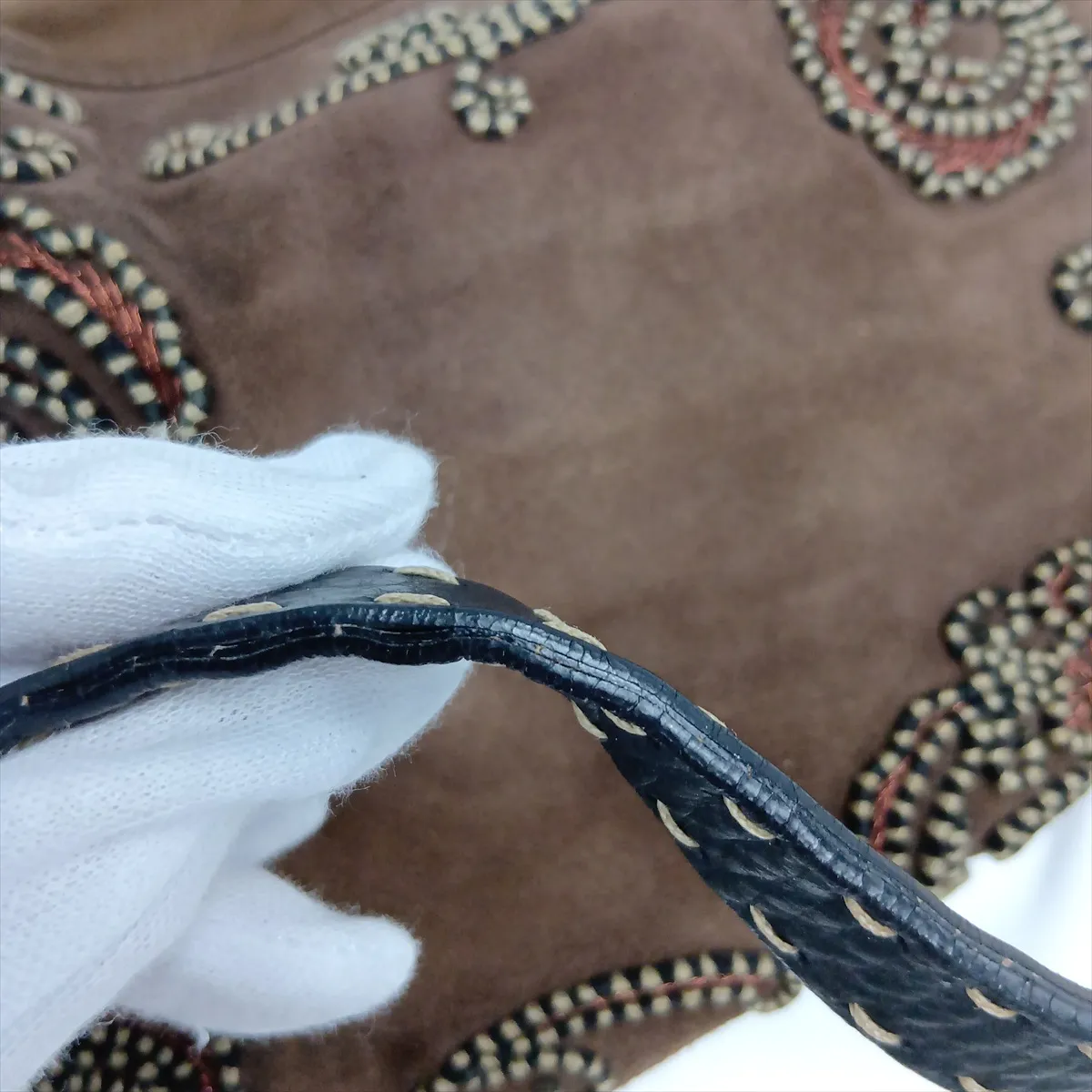 [Individually packaged] Fendi Selleria Mamma Bucket 8BR101 Suede x Leather Shoulder Bag Brown — view 14