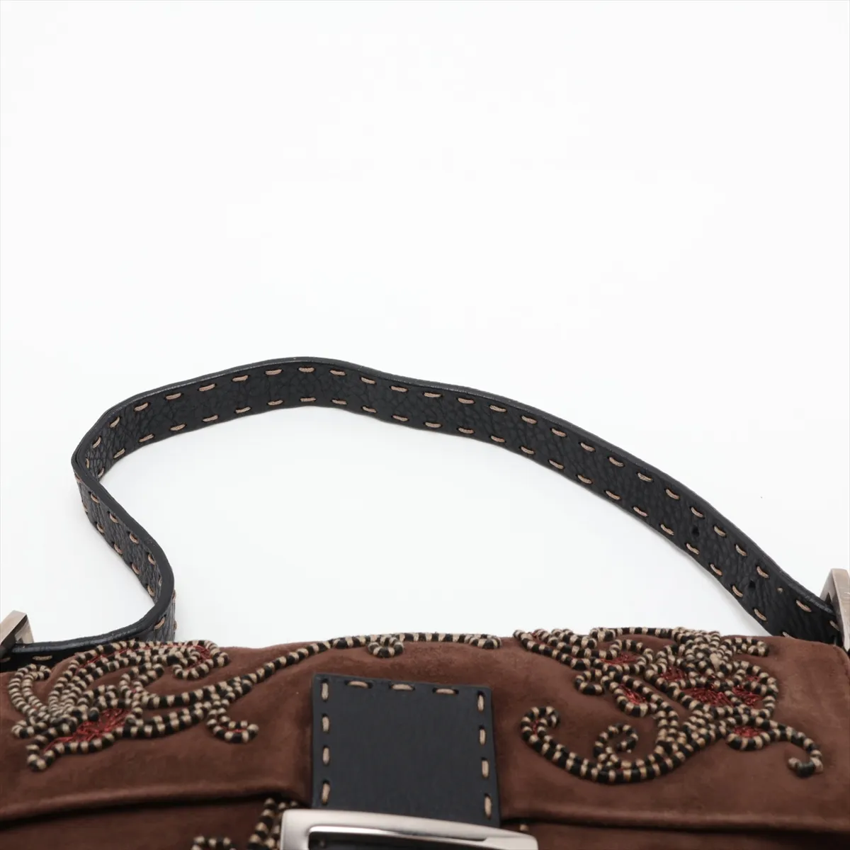 [Individually packaged] Fendi Selleria Mamma Bucket 8BR101 Suede x Leather Shoulder Bag Brown — view 6