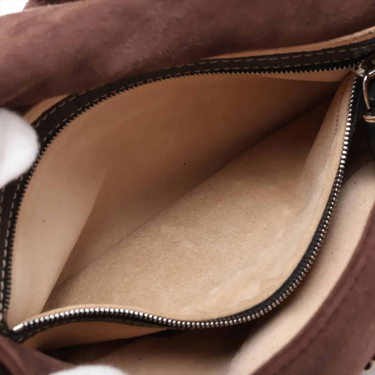[Individually packaged] Fendi Selleria Mamma Bucket 8BR101 Suede x Leather Shoulder Bag Brown — view 8