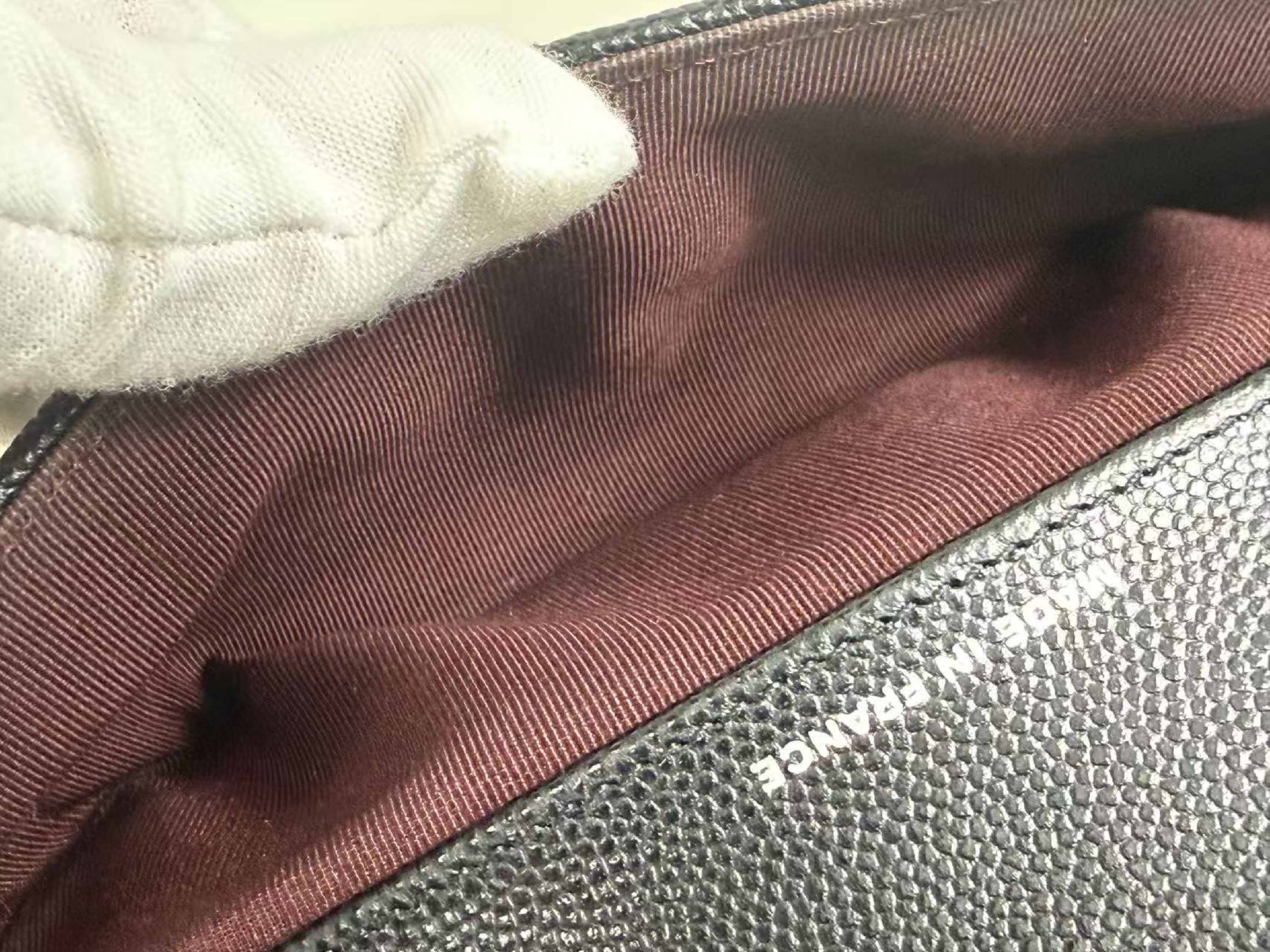 Black Caviar Skin Matelassé Shoulder Bag, Approx. W19cm, Serial Number 31-series, with Dust Bag, Authenticity Card, and Seal, Silver Hardware, Item Number 31664754 — view 15