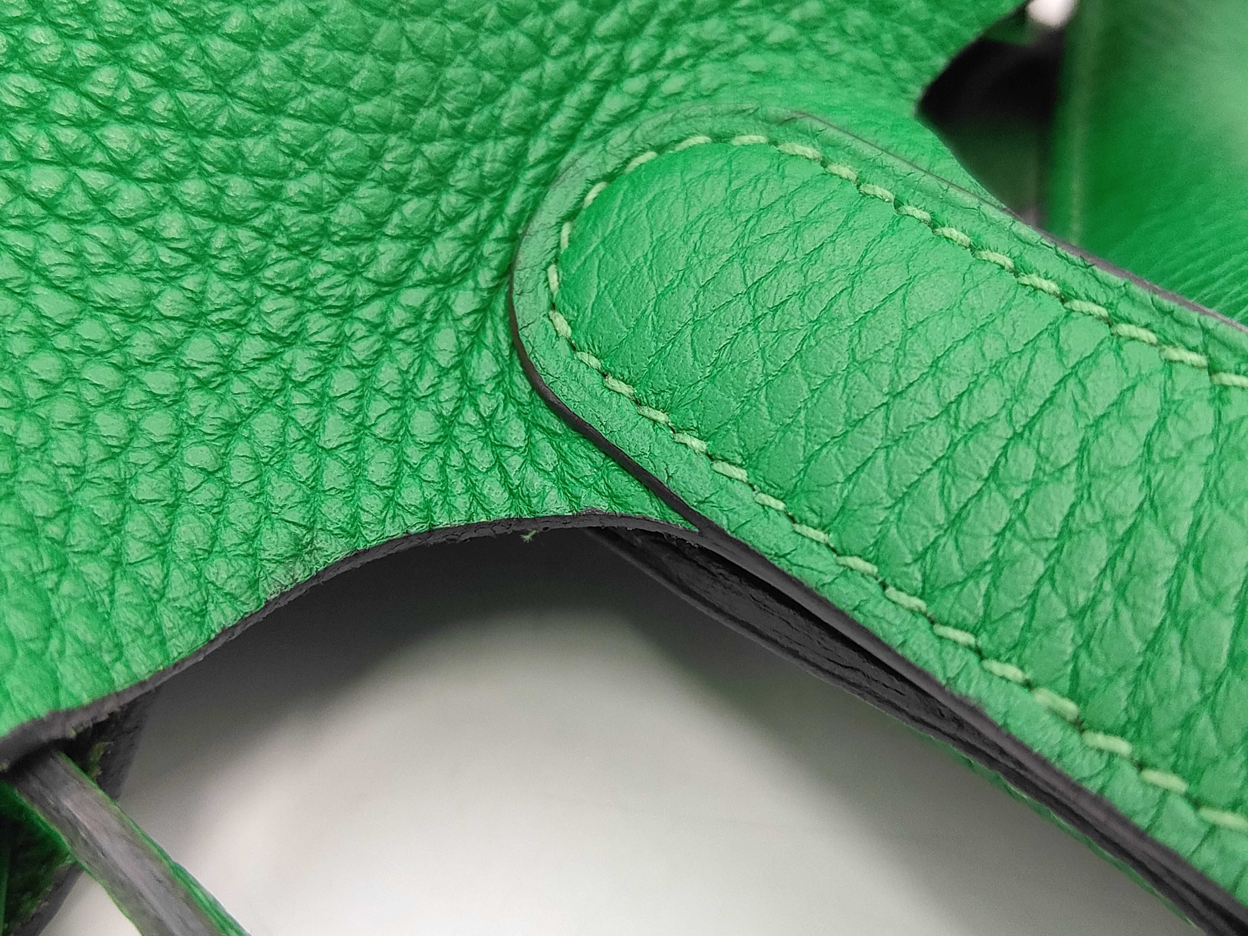 Picotin Lock PM Taurillon Clemence Monochrome So Green Bamboo Z Stamp Handbag — view 7