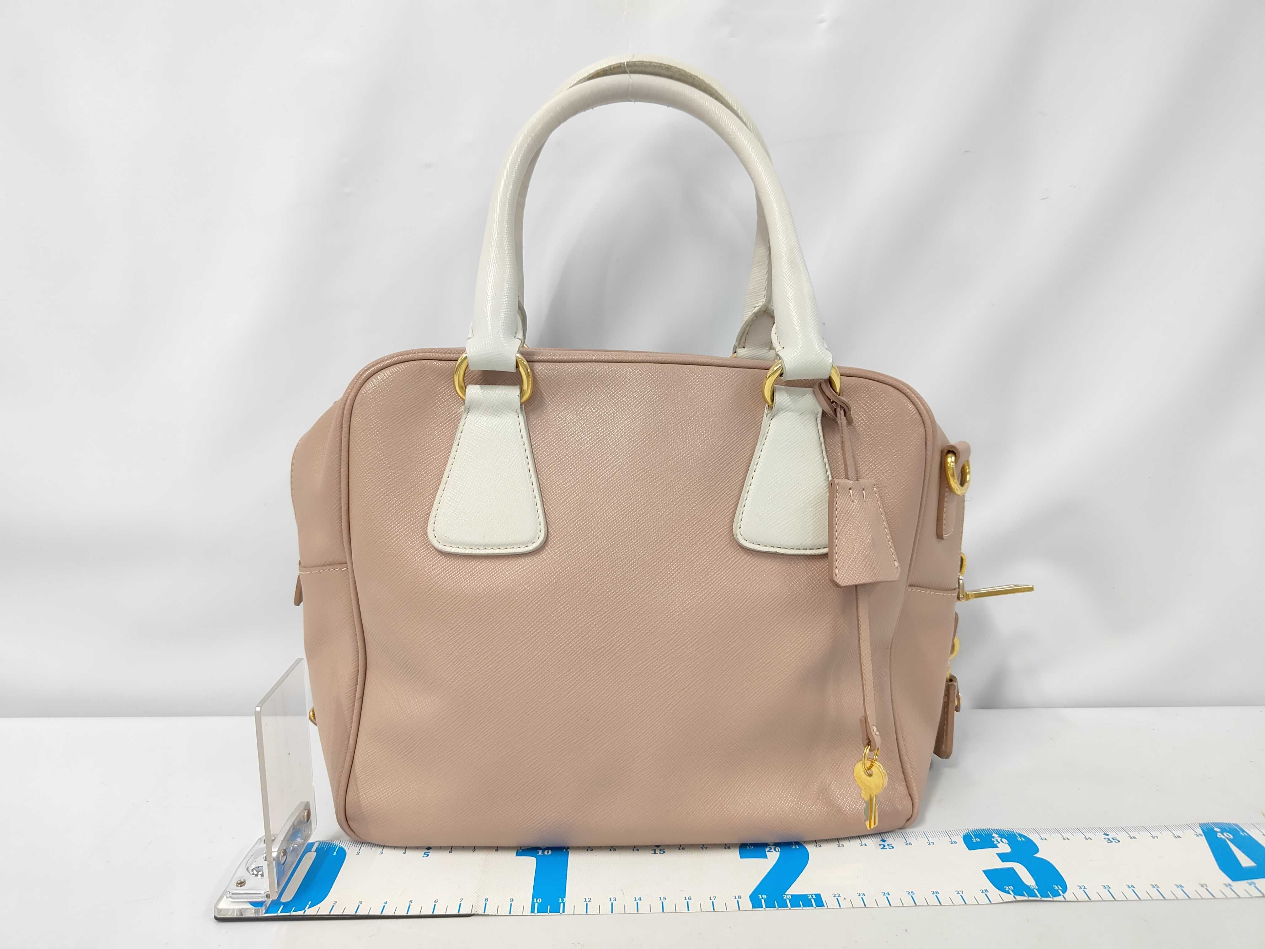 Saffiano Leather Hand/Shoulder Bag, White Tag 113 (Handbag) — view 2