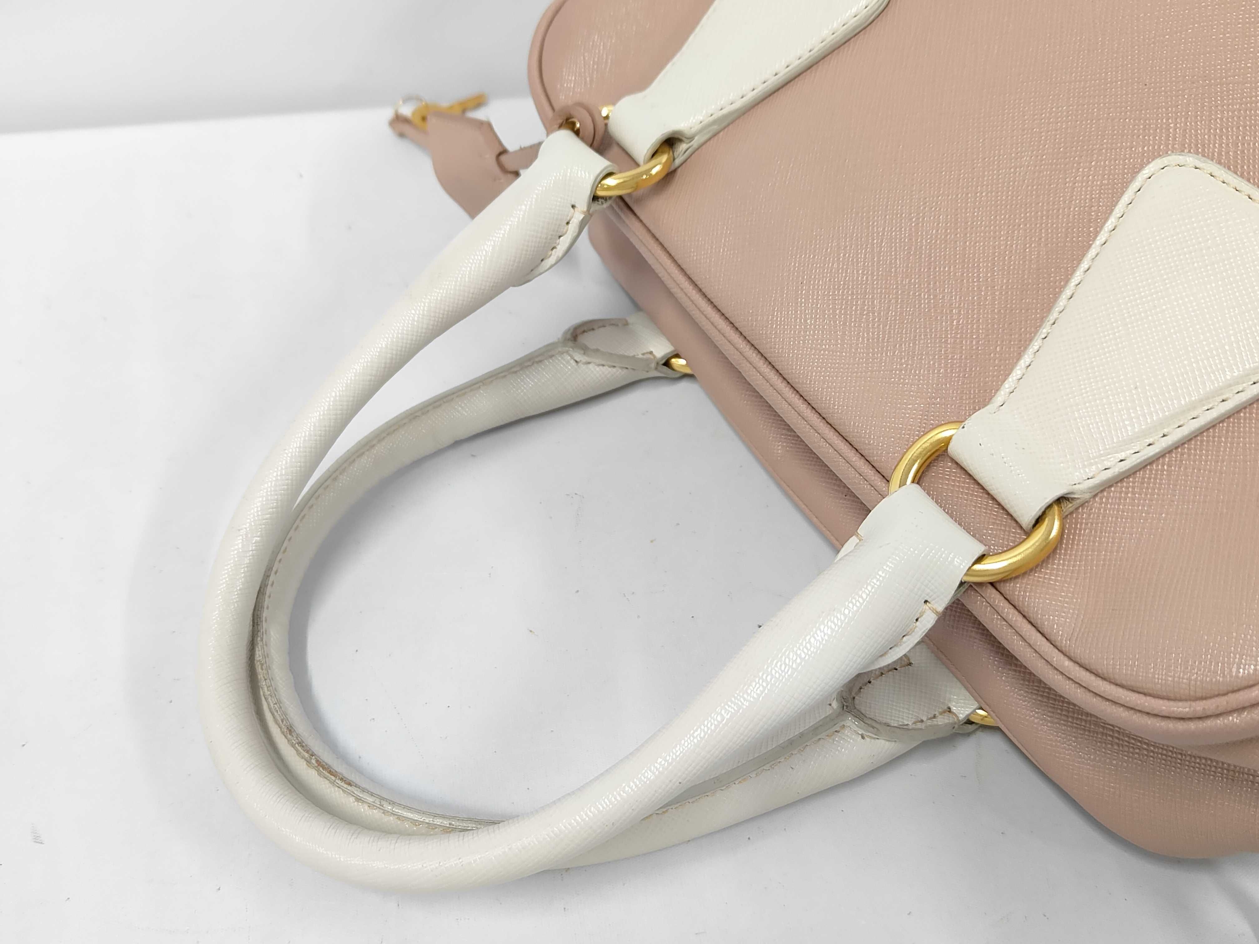 Saffiano Leather Hand/Shoulder Bag, White Tag 113 (Handbag) — view 5