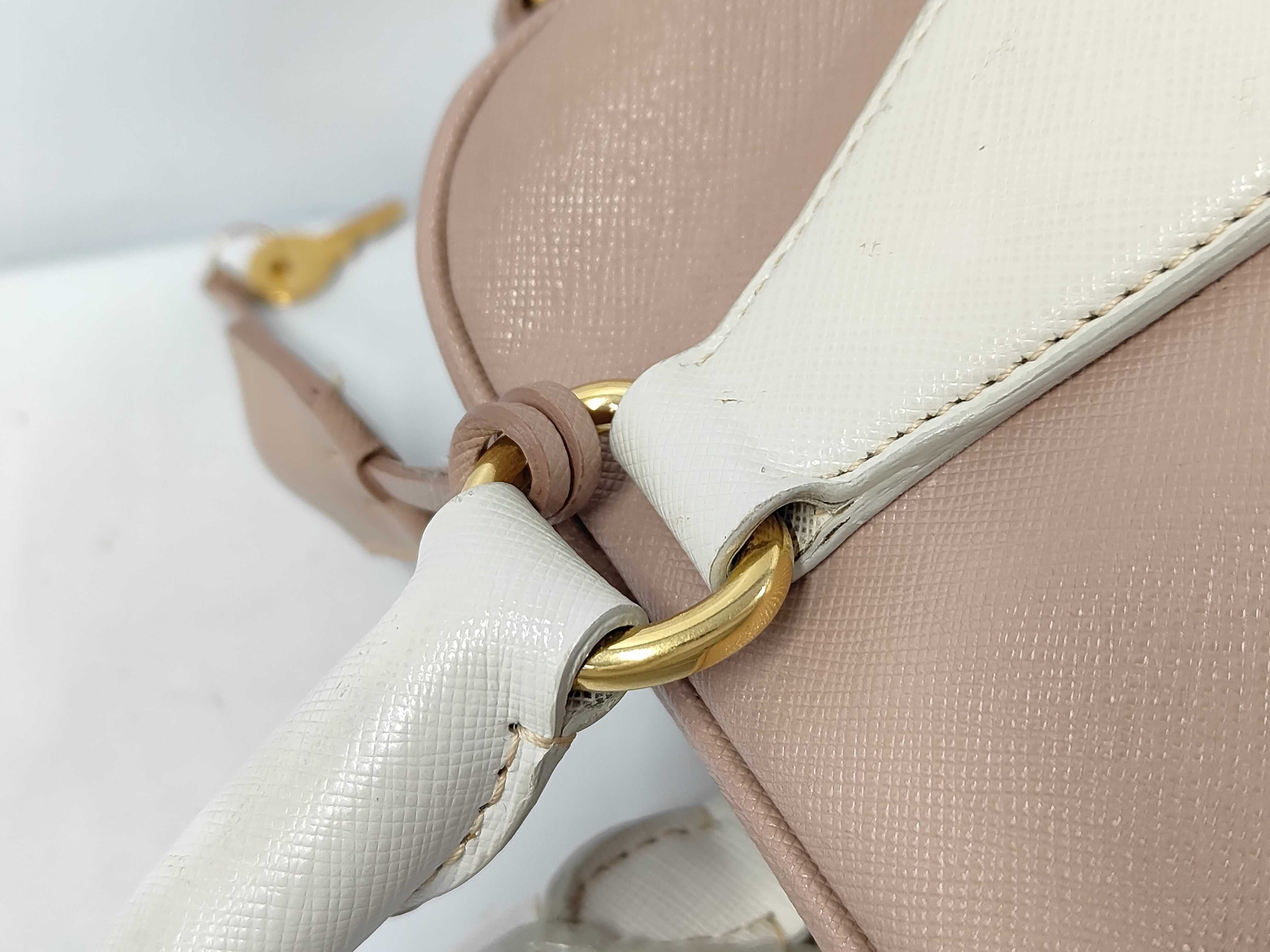 Saffiano Leather Hand/Shoulder Bag, White Tag 113 (Handbag) — view 6