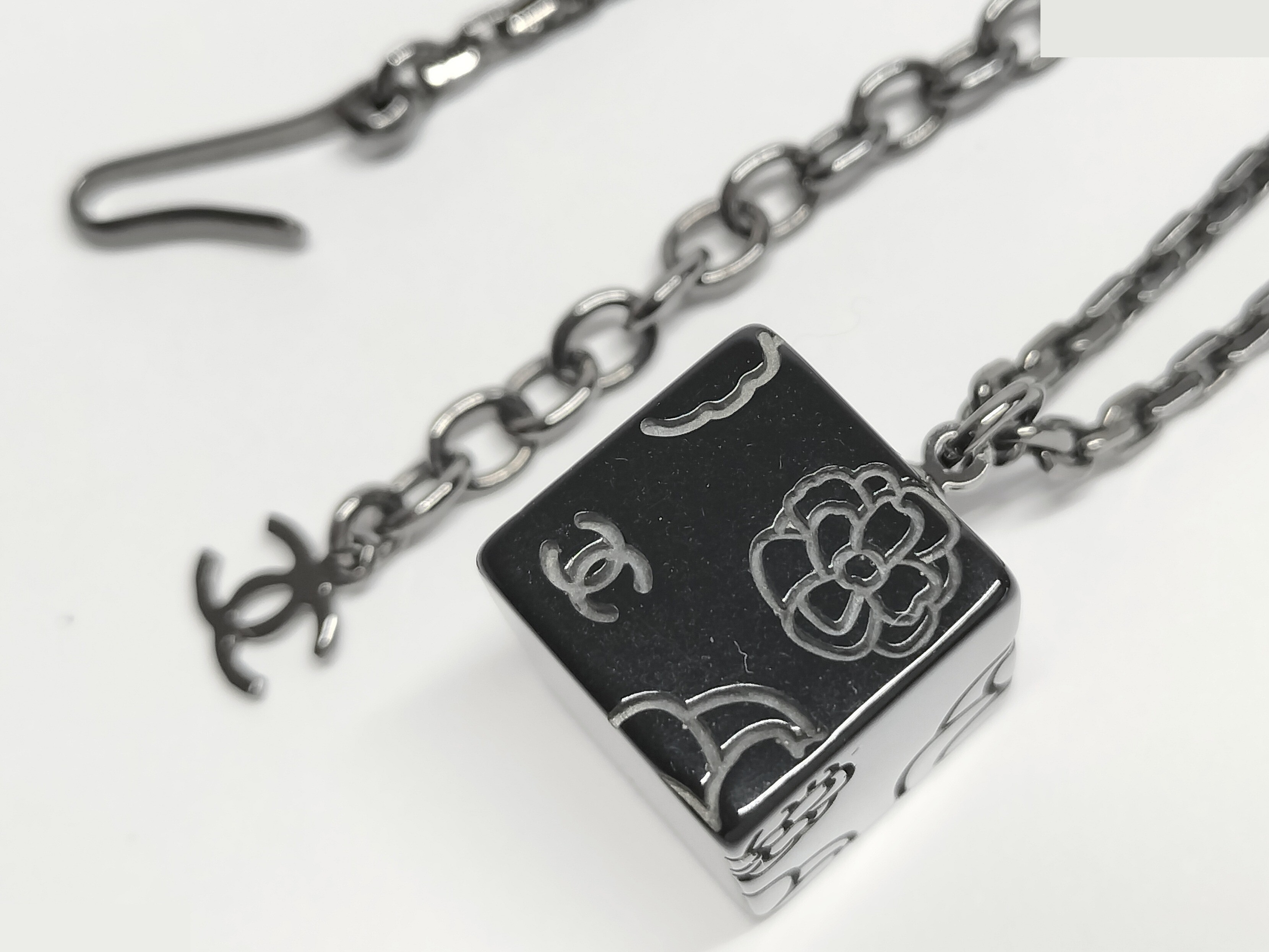 Coco Camellia Cube Silver Necklace, Neck Circumference Approx. 51cm, 02A
