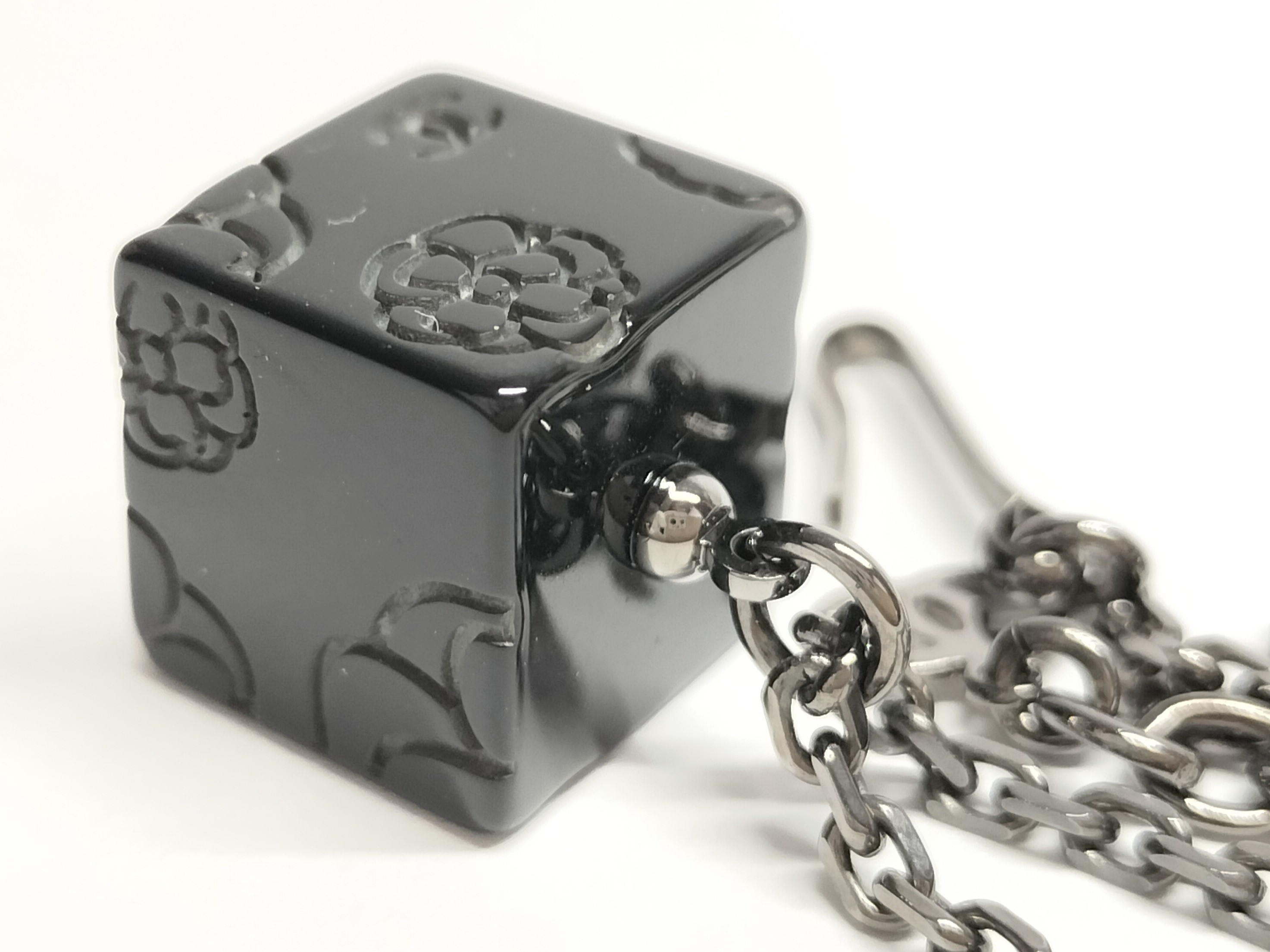 Coco Camellia Cube Silver Necklace, Neck Circumference Approx. 51cm, 02A — view 5