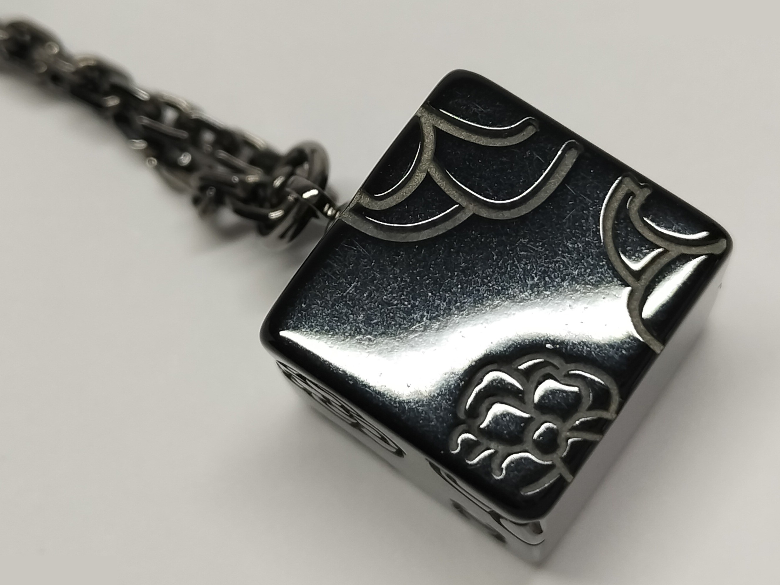 Coco Camellia Cube Silver Necklace, Neck Circumference Approx. 51cm, 02A — view 6