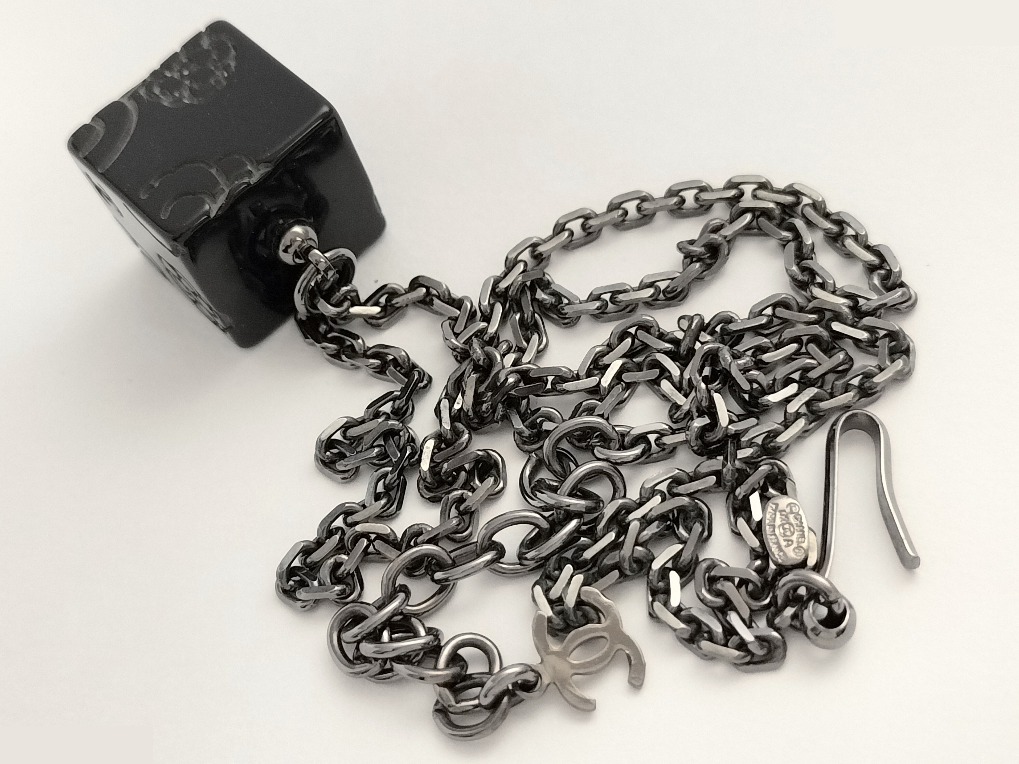 Coco Camellia Cube Silver Necklace, Neck Circumference Approx. 51cm, 02A — view 7
