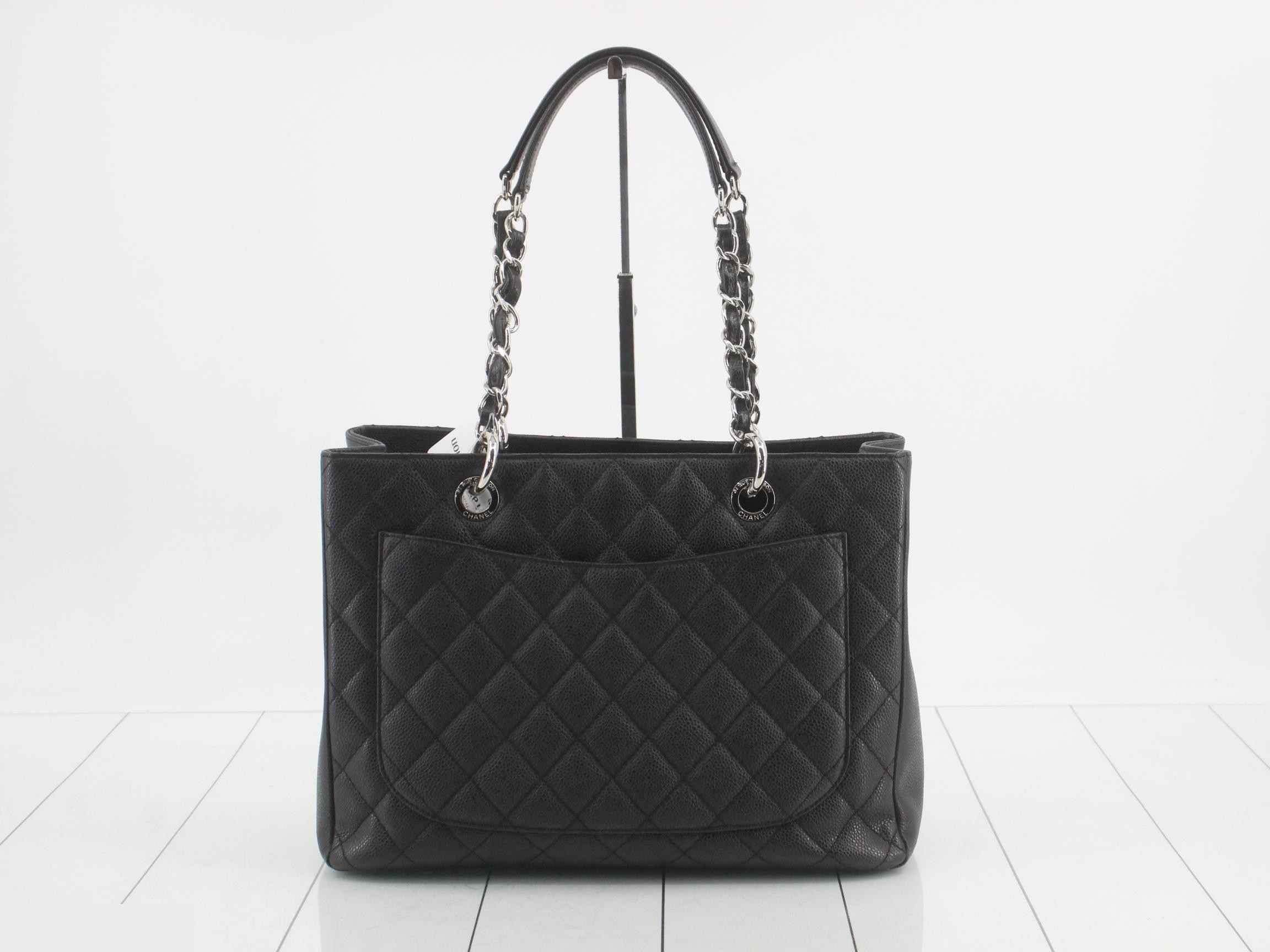 Matelassé GST Tote, Caviar Leather, Black, Silver Hardware, Serial Number 16, W33cm — view 2