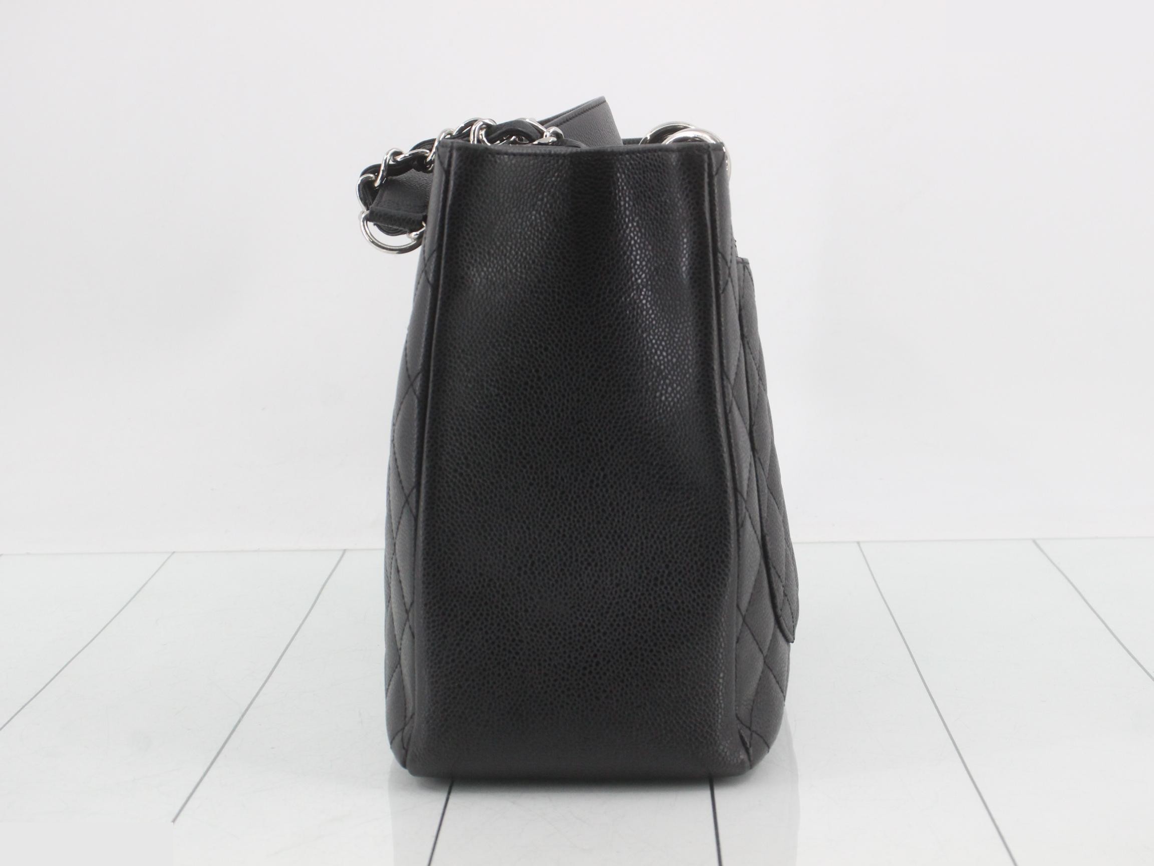 Matelassé GST Tote, Caviar Leather, Black, Silver Hardware, Serial Number 16, W33cm — view 3