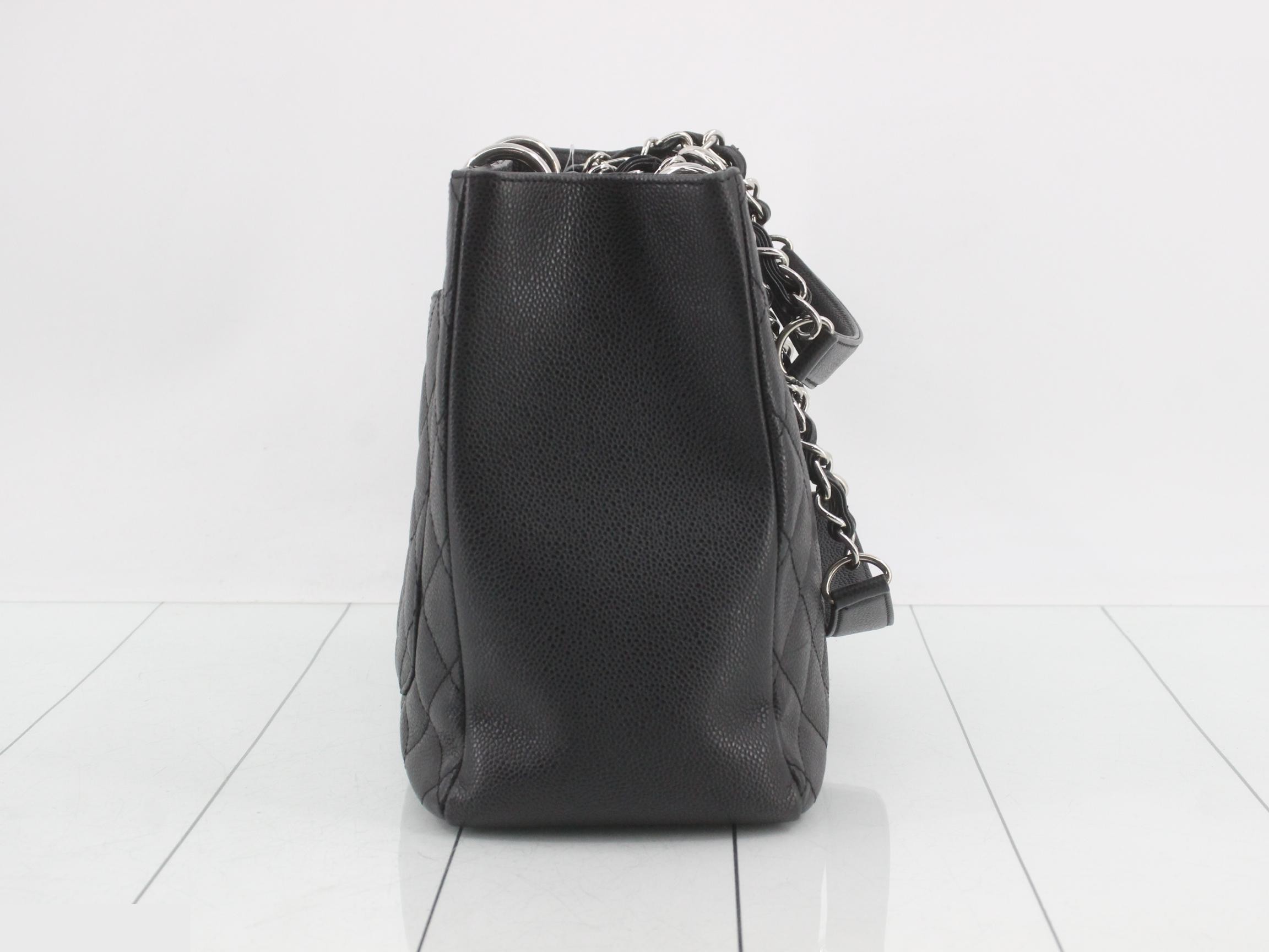 Matelassé GST Tote, Caviar Leather, Black, Silver Hardware, Serial Number 16, W33cm — view 4