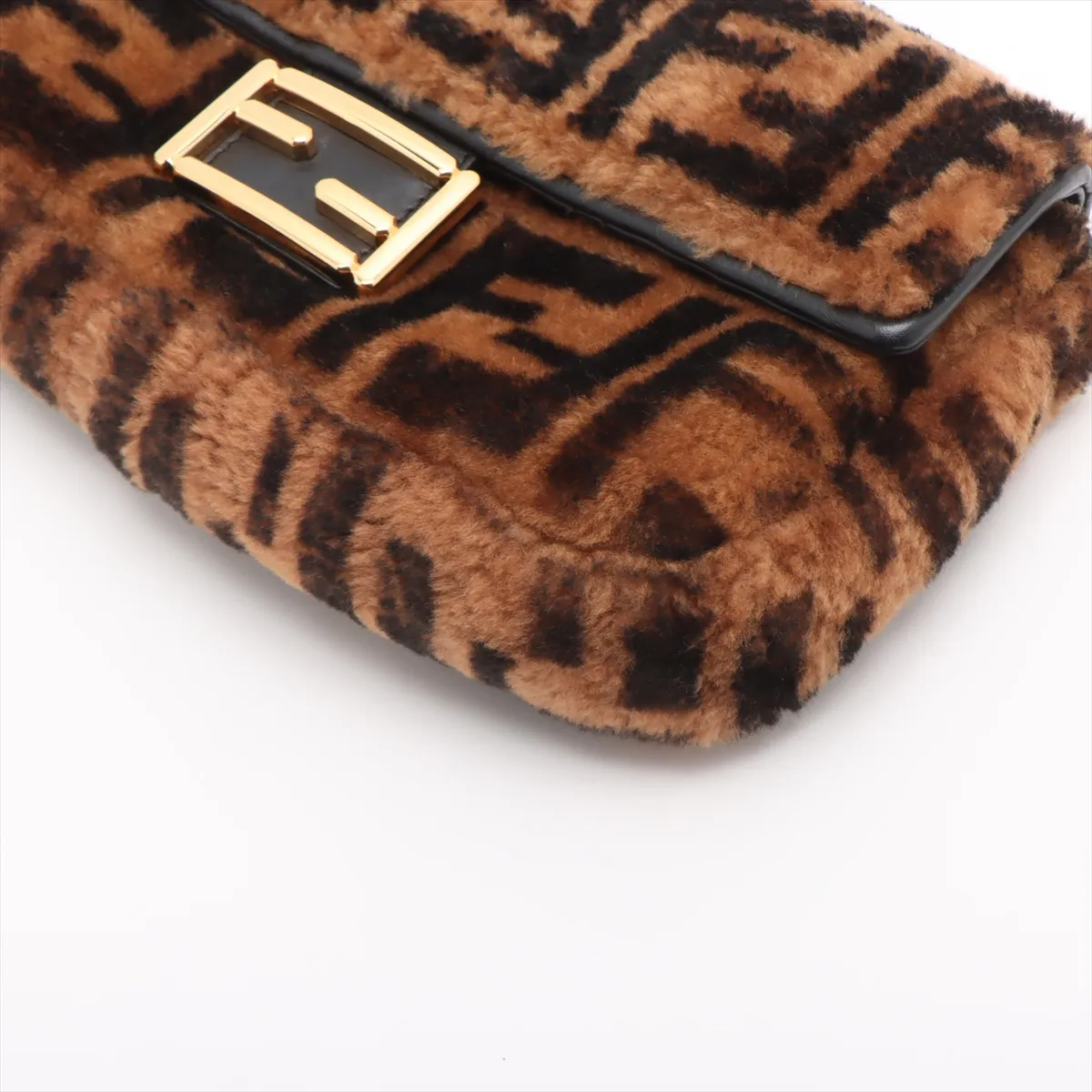Zucca Mamma Bucket Fur and Leather Shoulder Bag, Brown, 8BR600 (Strap not included) — view 3
