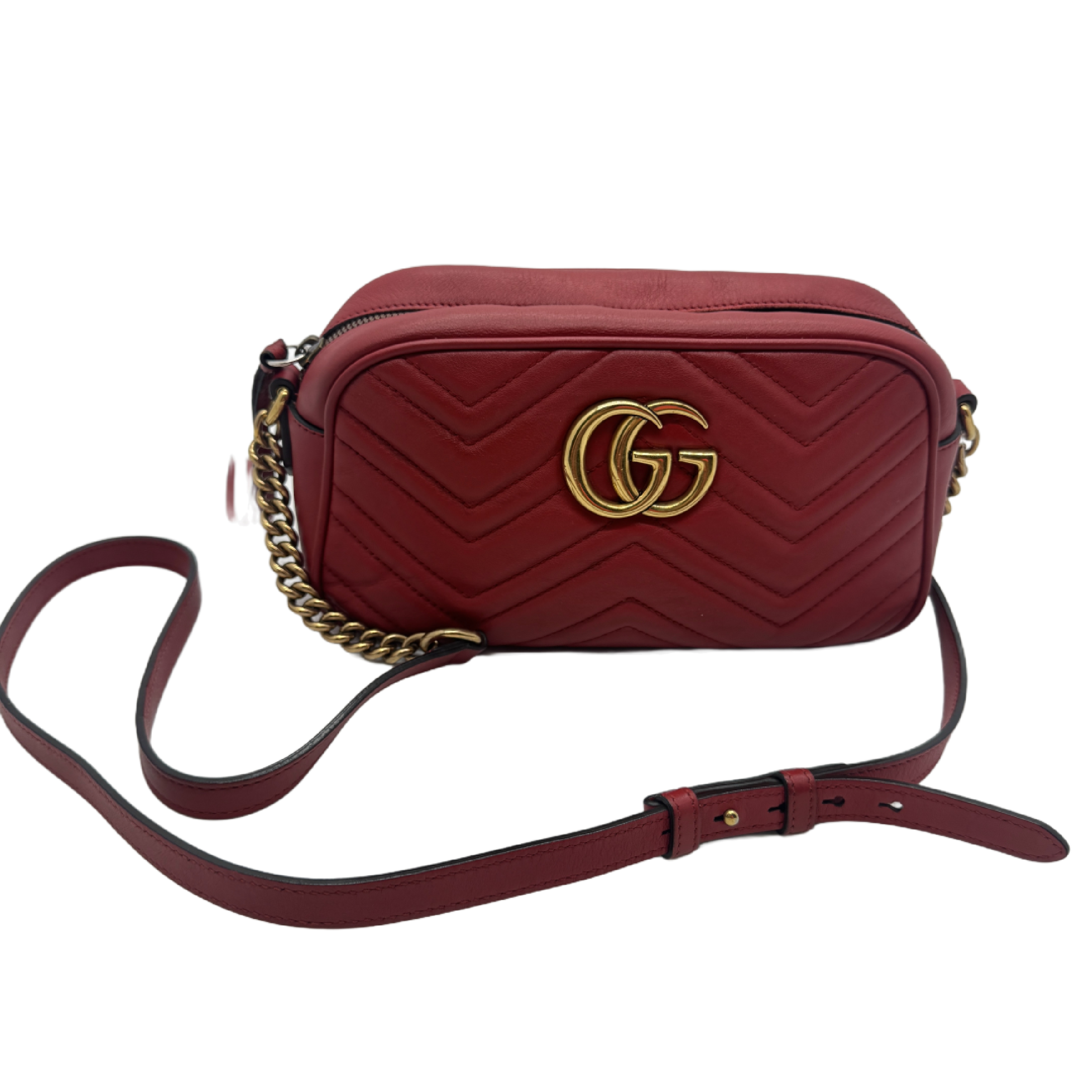 GG Marmont Quilted Camera Bag, Red Shoulder Bag