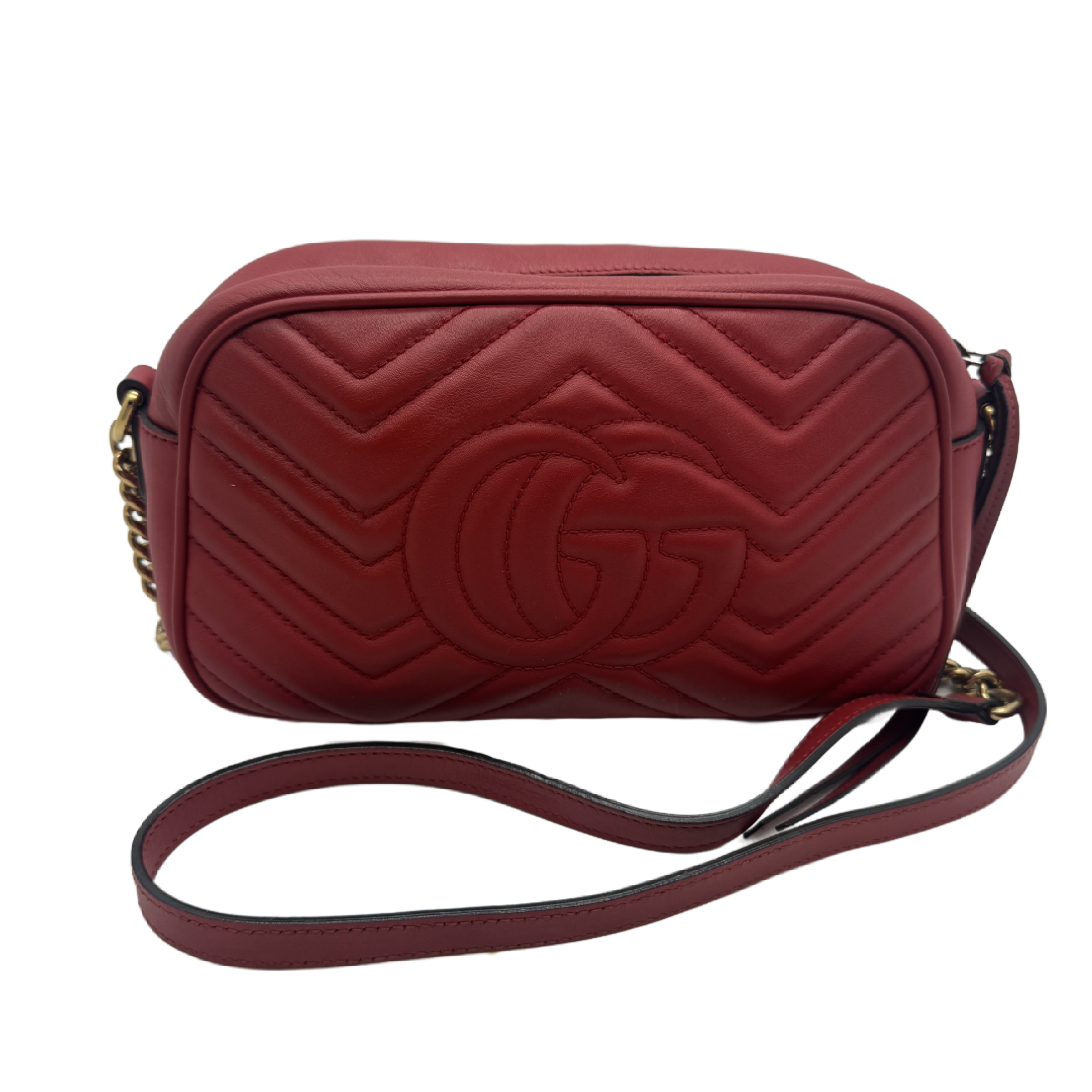 GG Marmont Quilted Camera Bag, Red Shoulder Bag — view 2