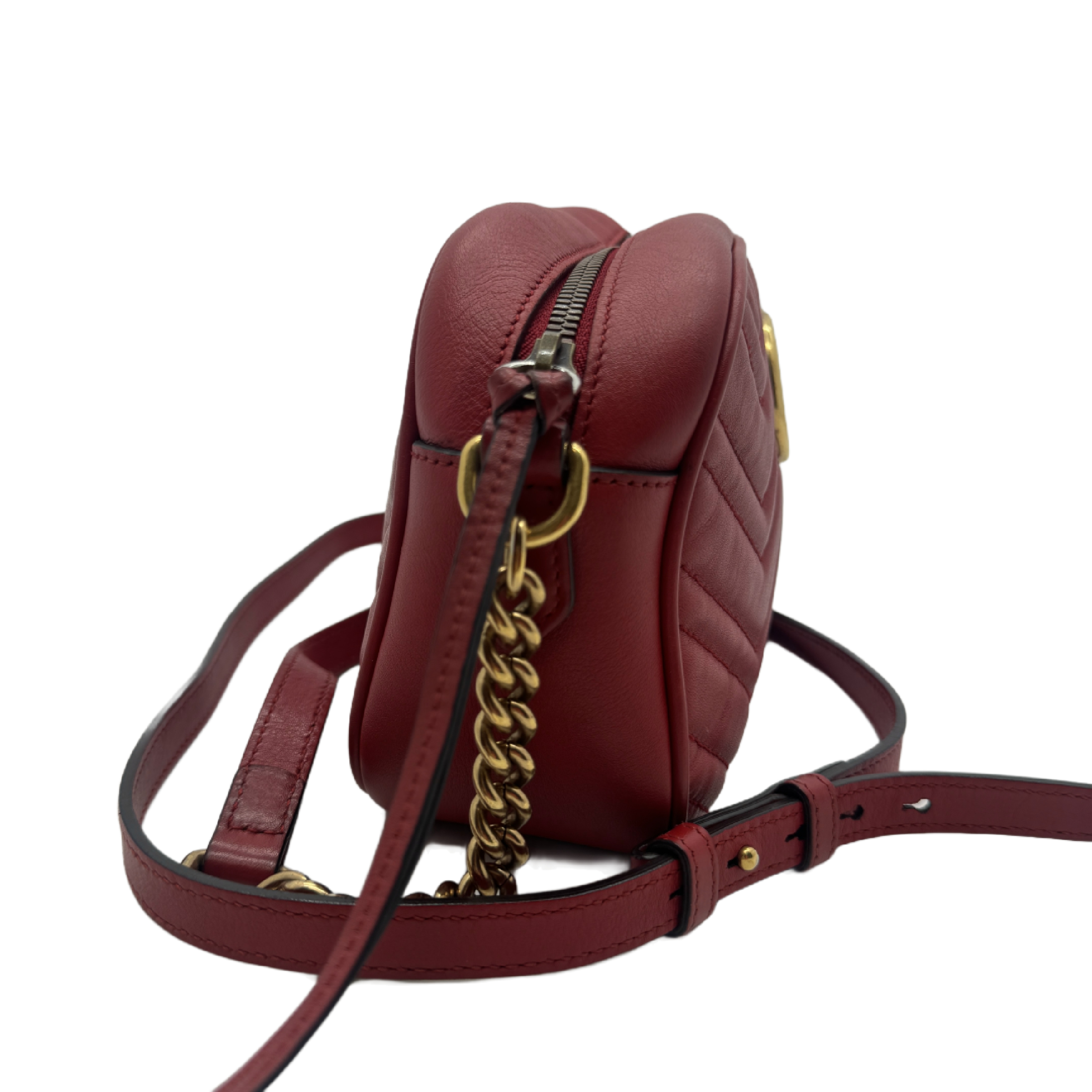 GG Marmont Quilted Camera Bag, Red Shoulder Bag — view 3