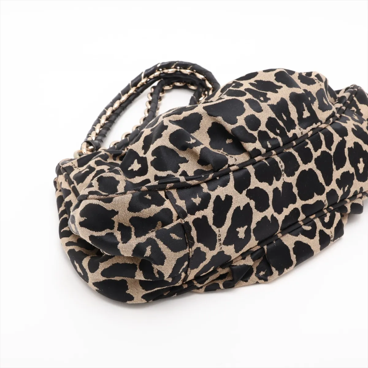 nylon and leather chain handbag, leopard print, serial error. — view 4