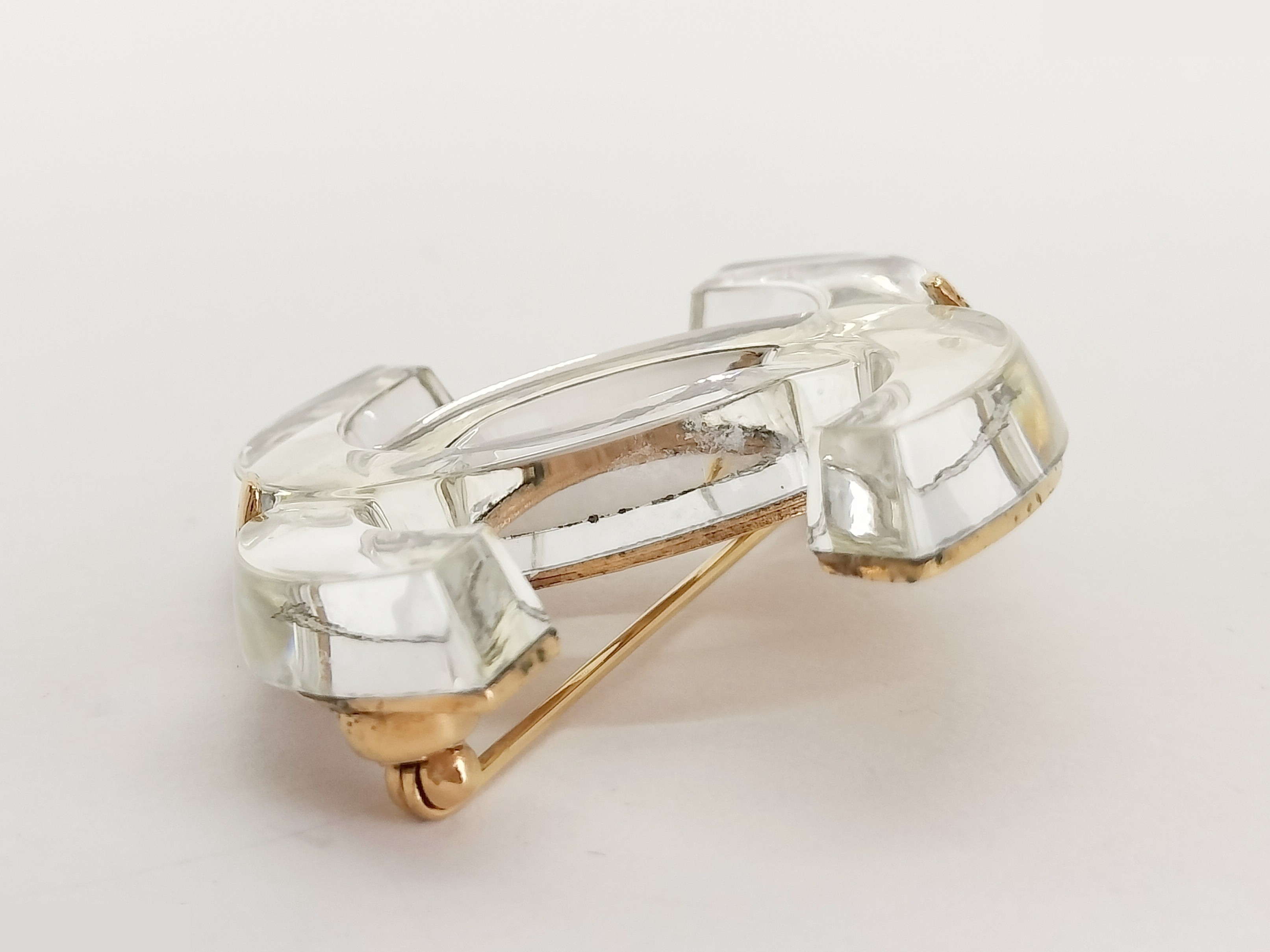 Coco Clear Gold Brooch — view 4