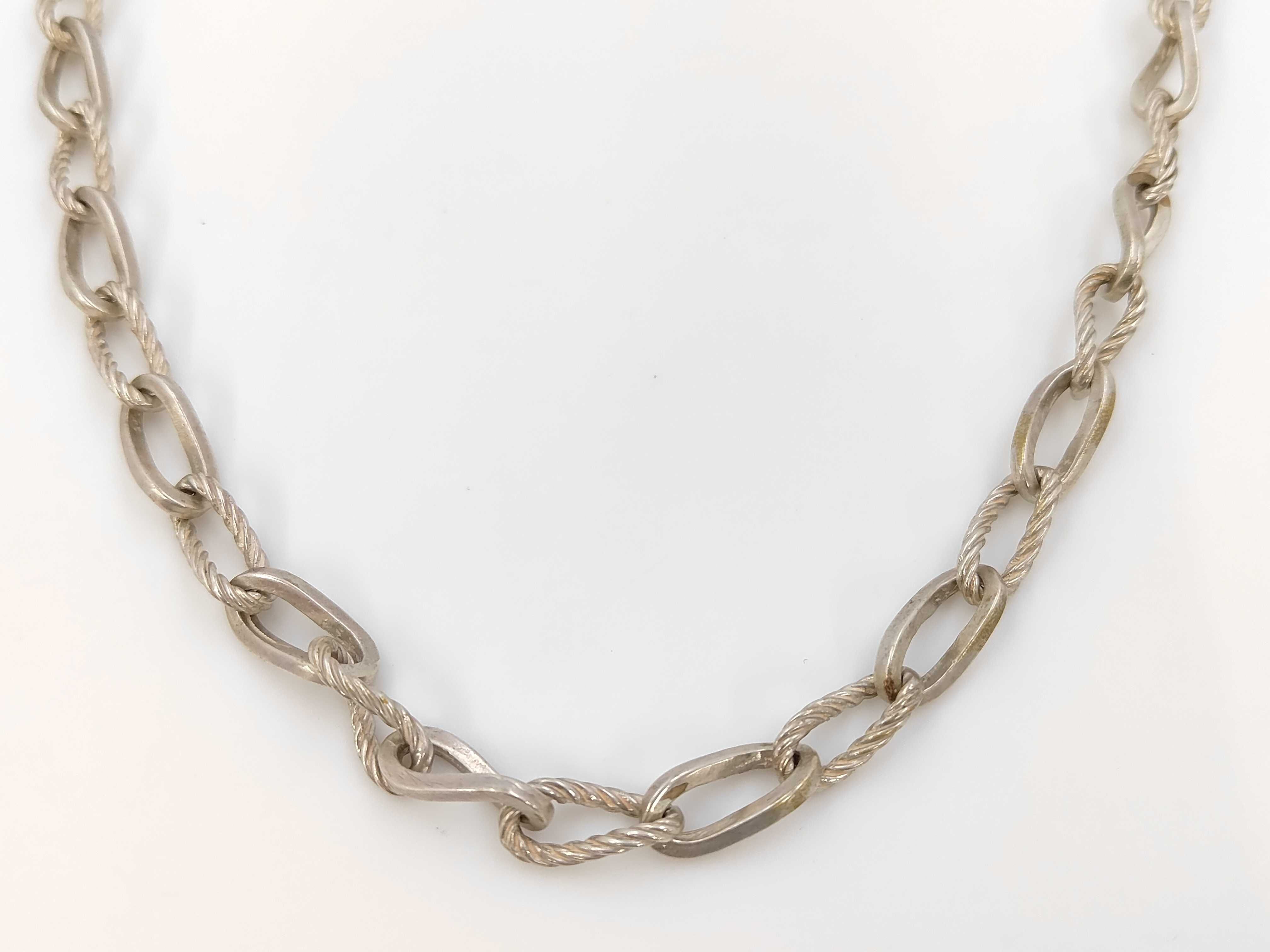 Chambord Chain Necklace or Bracelet, 800 Sterling Silver, 1960s Necklace — view 2