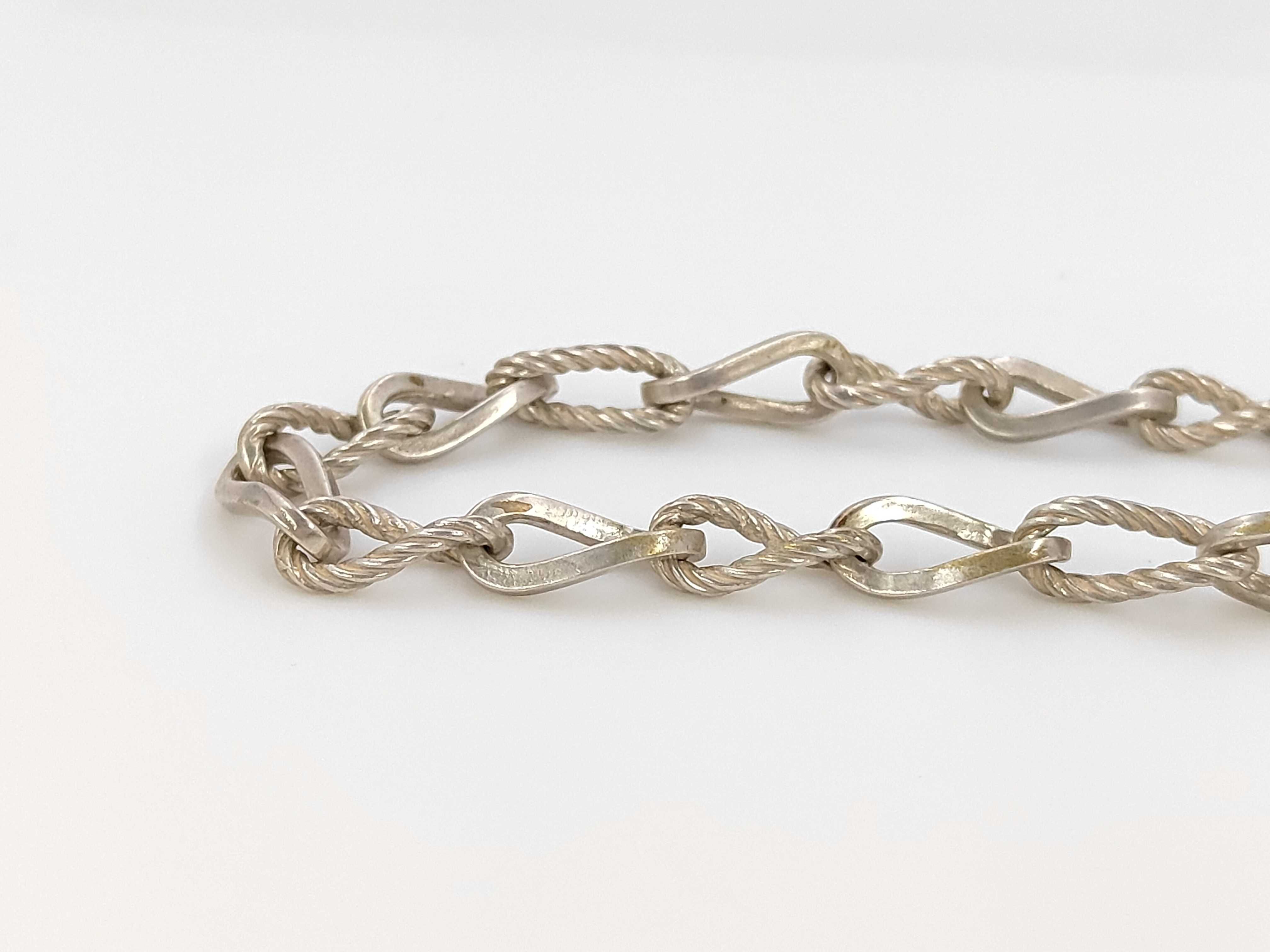 Chambord Chain Necklace or Bracelet, 800 Sterling Silver, 1960s Necklace — view 3