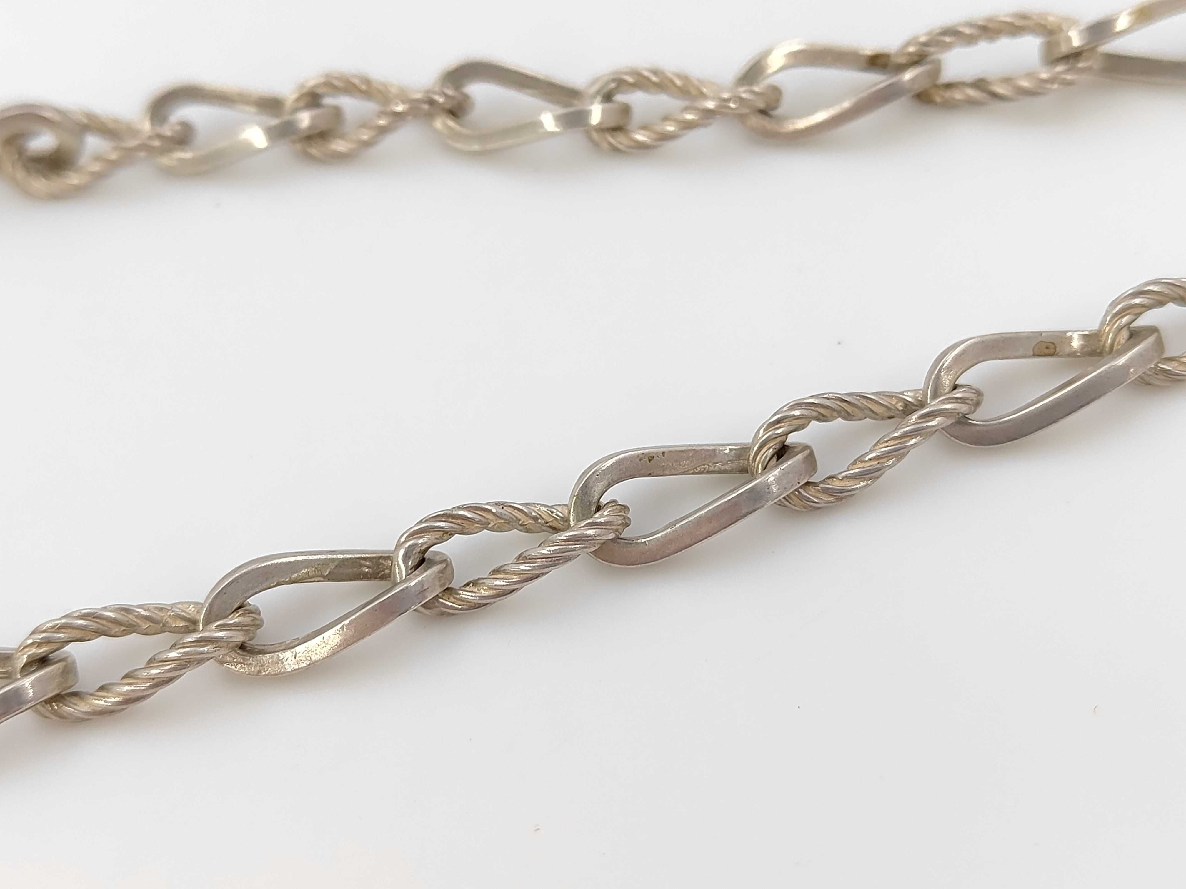 Chambord Chain Necklace or Bracelet, 800 Sterling Silver, 1960s Necklace — view 4