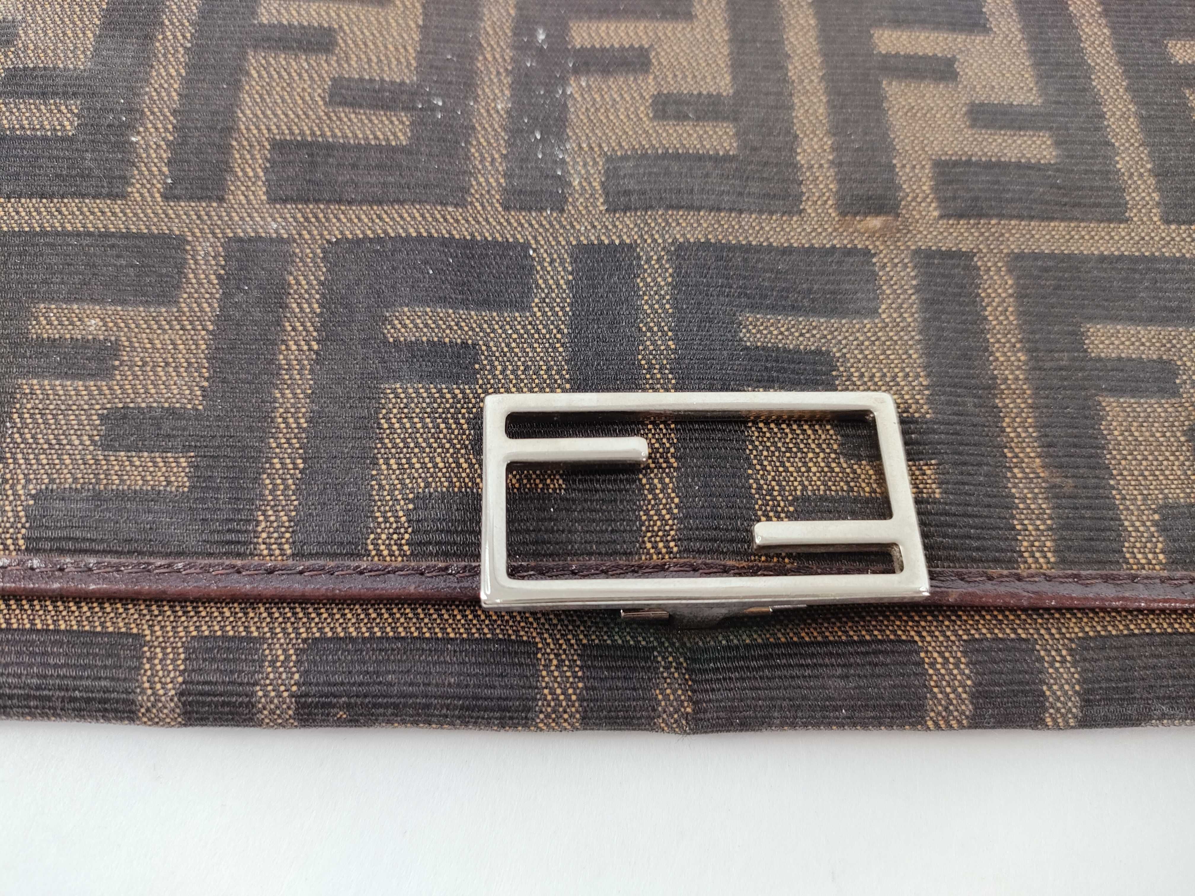 Zucca pattern trifold wallet, Zucca pattern canvas, brown wallet — view 8