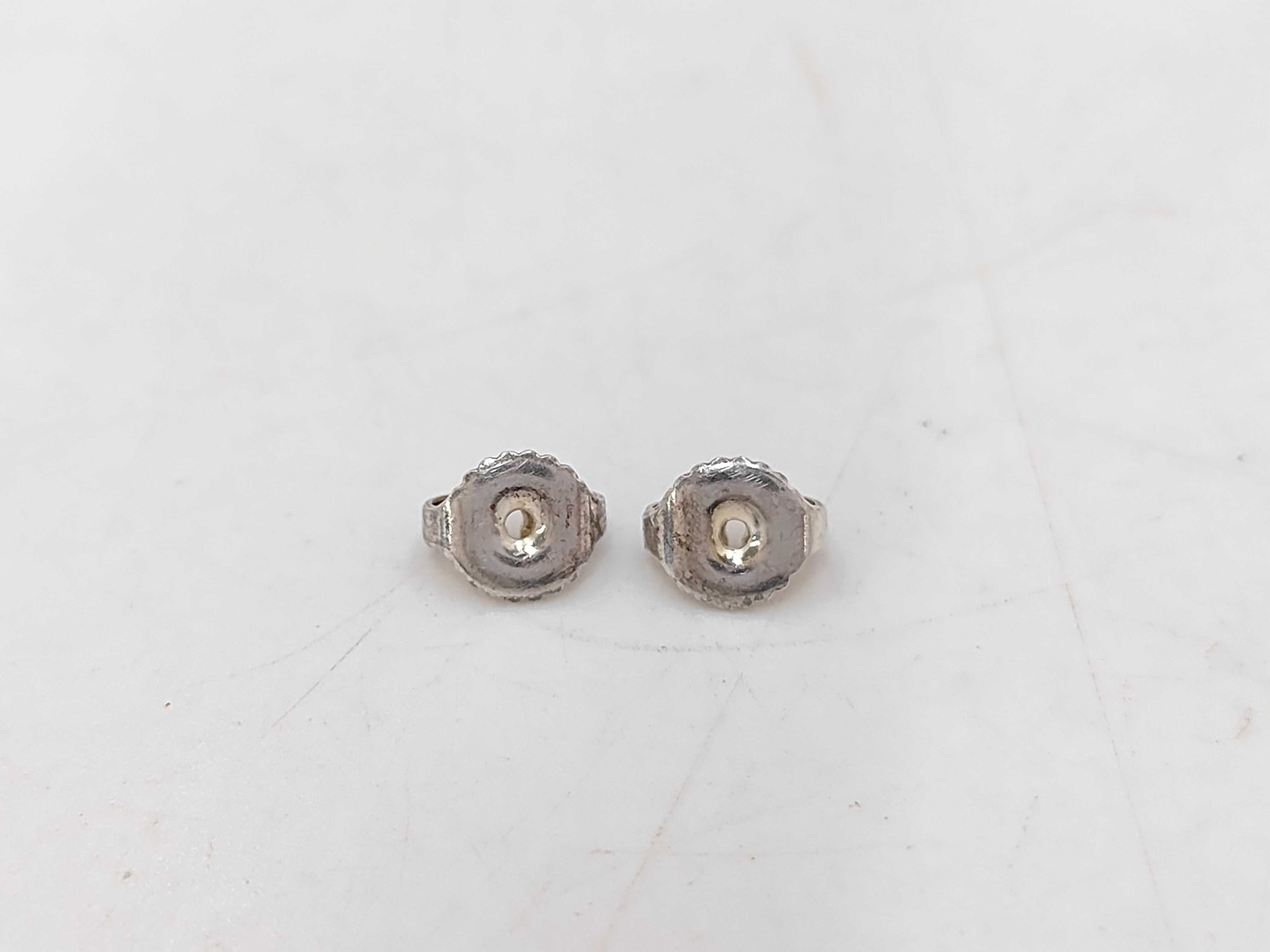 Sterling Silver 925 Square Logo Hoop Earrings (3.9g) — view 4
