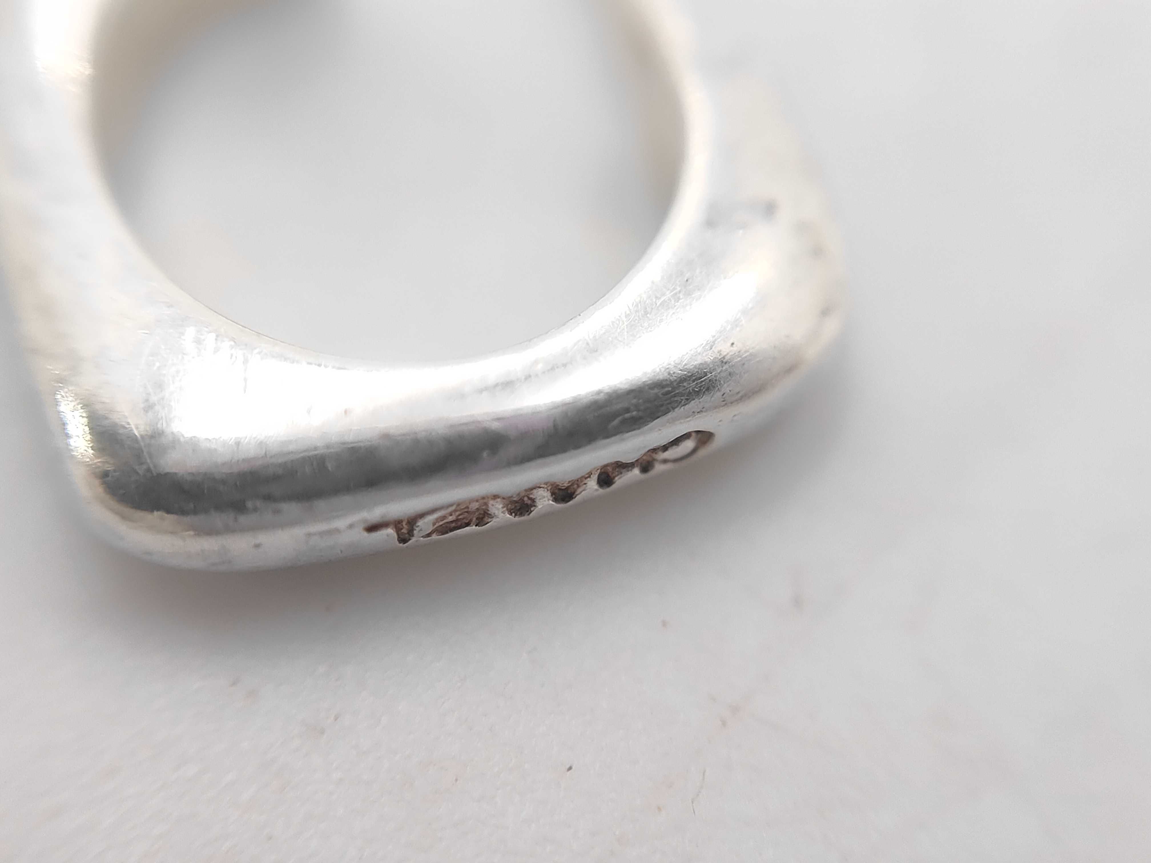 Sterling Silver 925 Square Logo Hoop Earrings (3.9g) — view 7