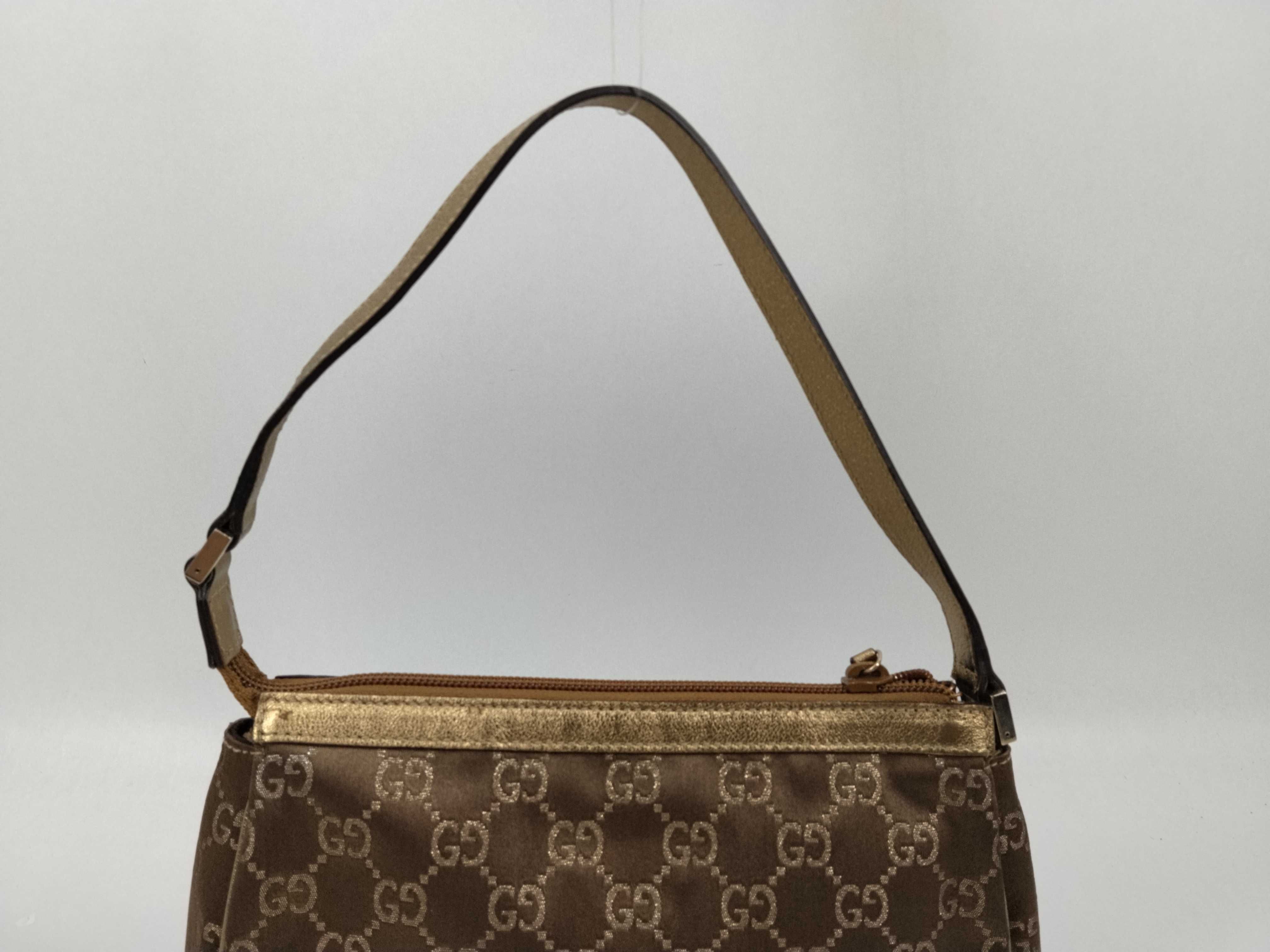 GG Abbey Handbag Accessory Pouch Brown Gold GG Pattern Pouch — view 4