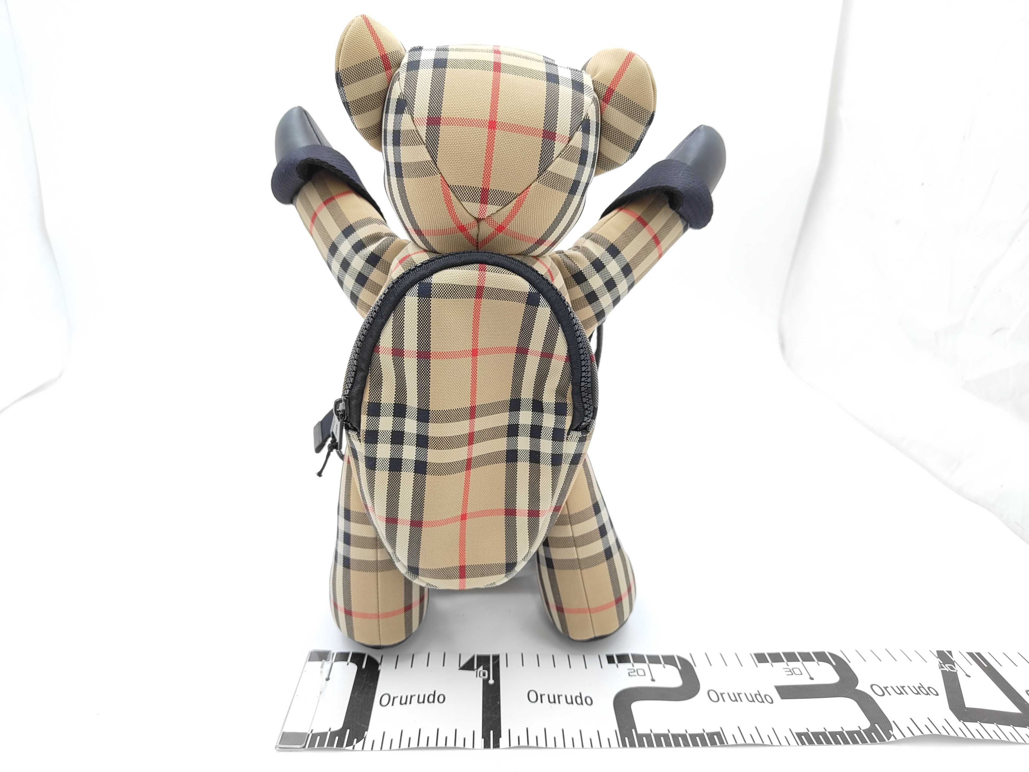 Canvas Backpack, Brown Check Bear Design — view 2