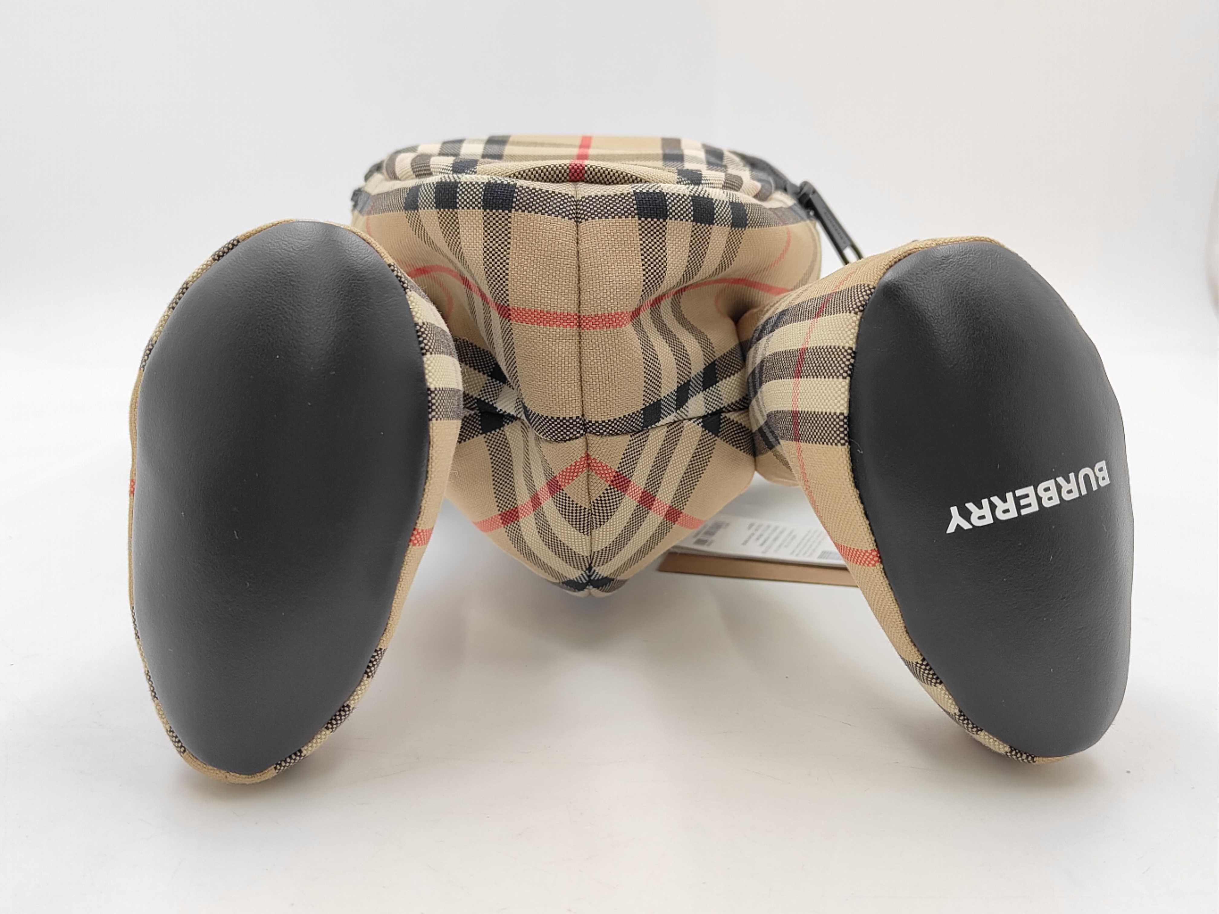 Canvas Backpack, Brown Check Bear Design — view 6