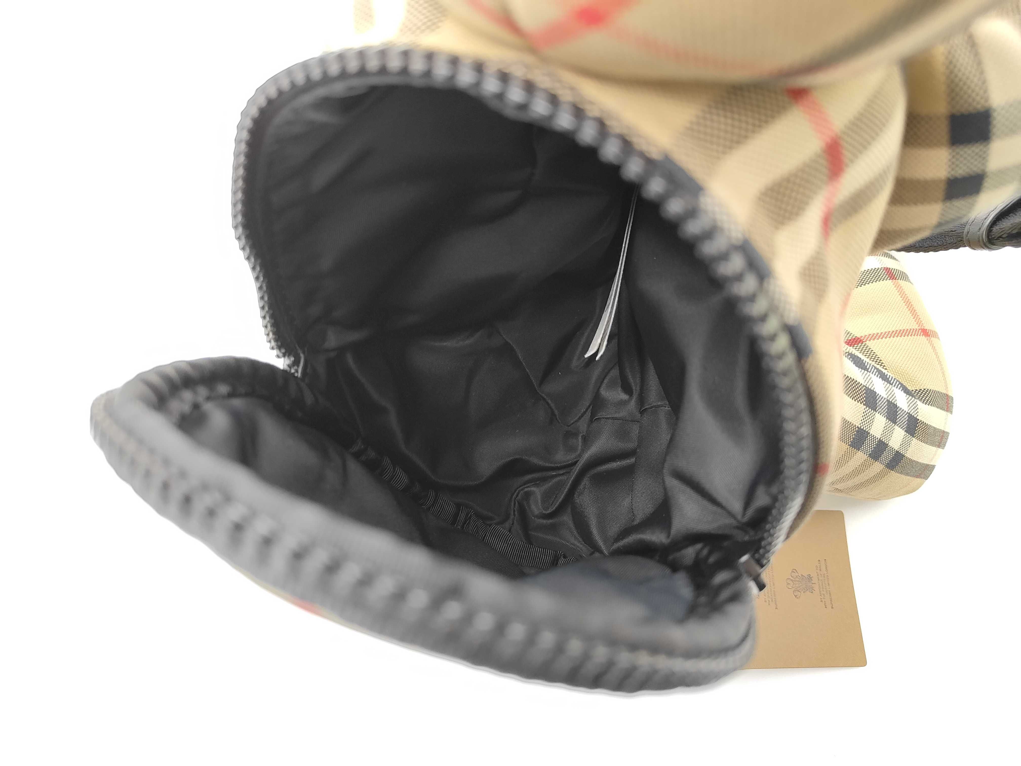 Canvas Backpack, Brown Check Bear Design — view 7
