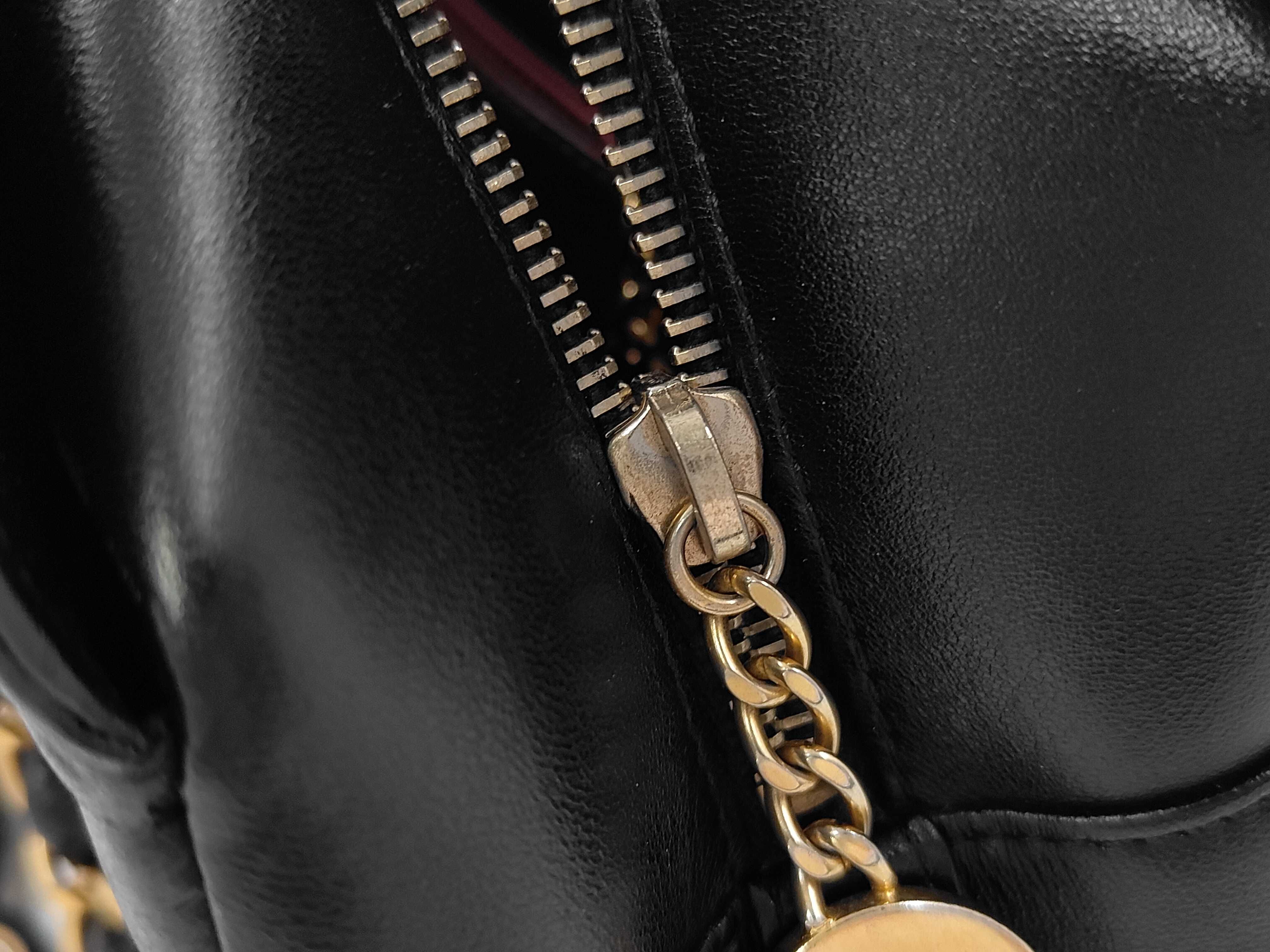 Diamond CC Leather Chain Semi-Shoulder Bag, Black — view 11