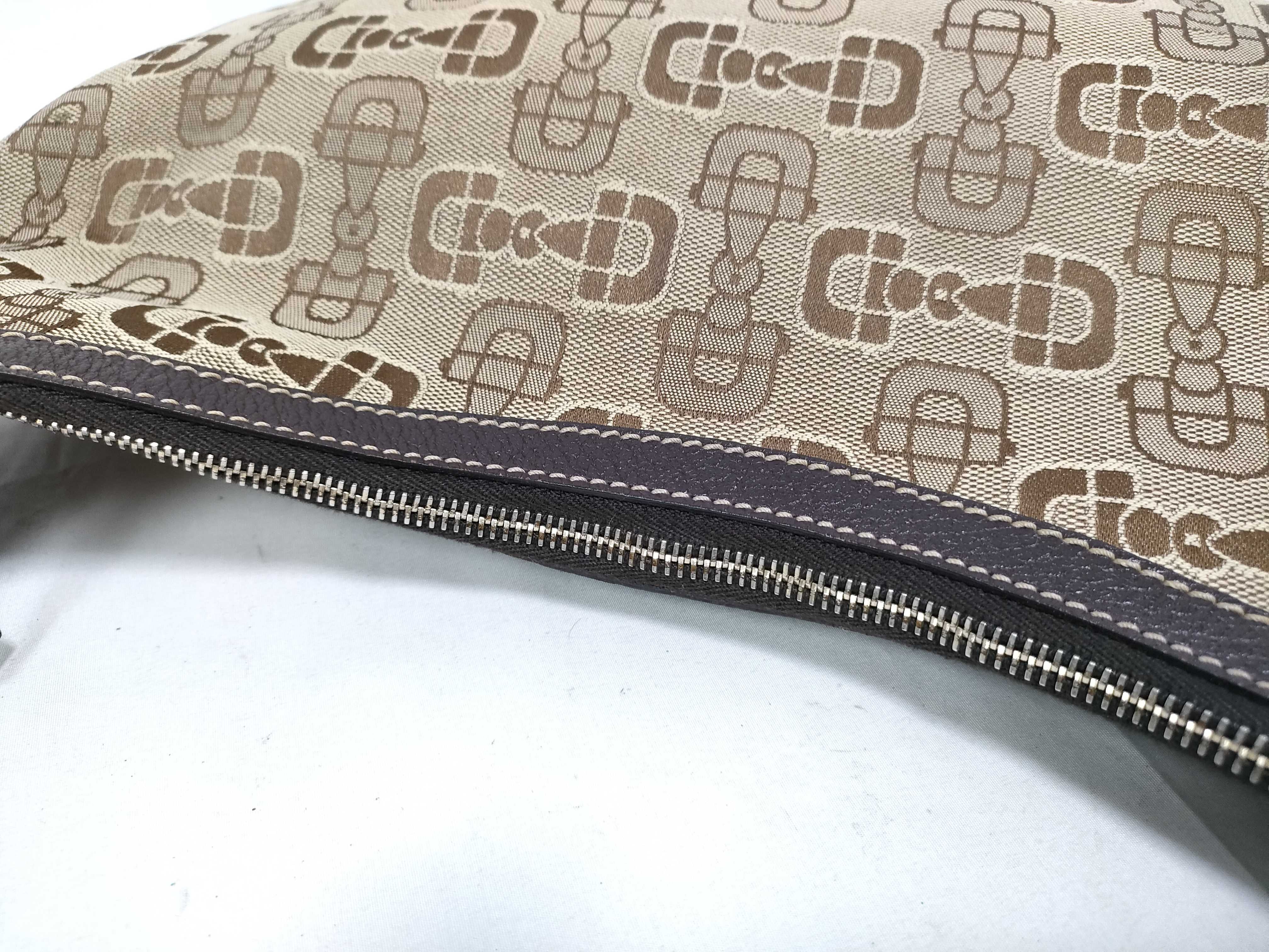 Brown Canvas Vintage Bamboo Buckle Crescent Waist Bag Handbag — view 11