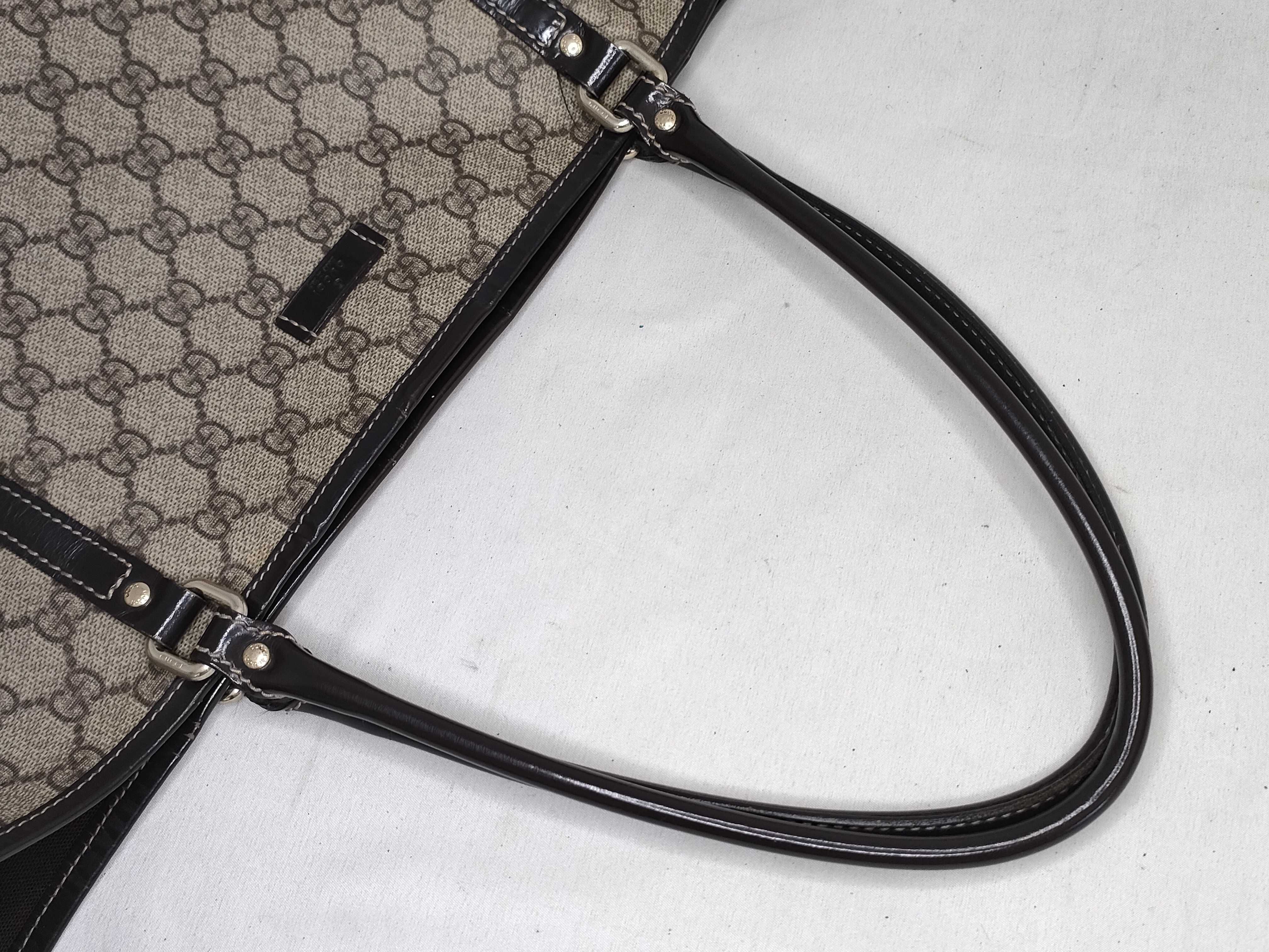 GG Supreme Tote Bag, Dark Brown — view 3