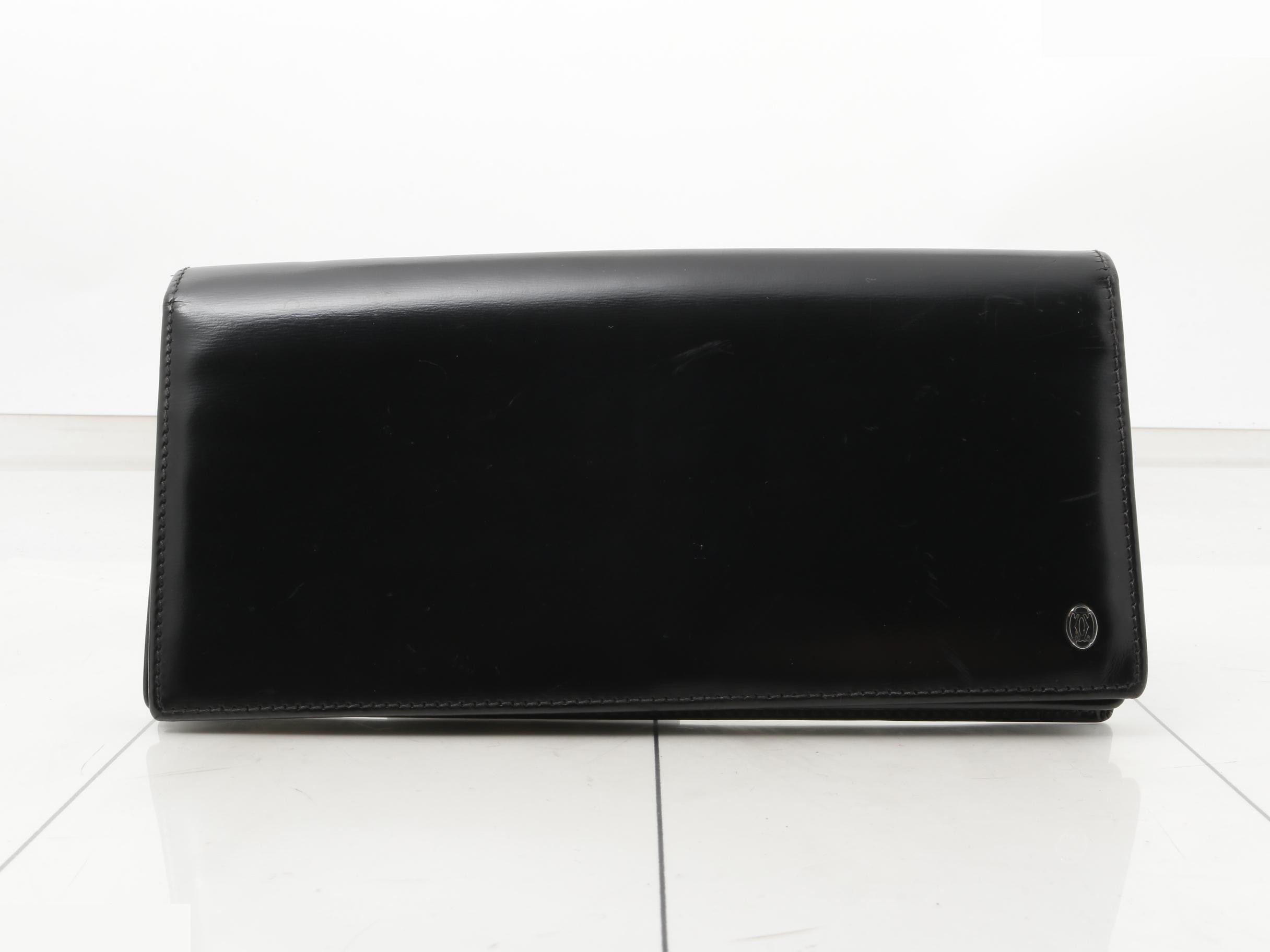 Pasha de Cartier Leather Bi-fold Long Wallet, Black