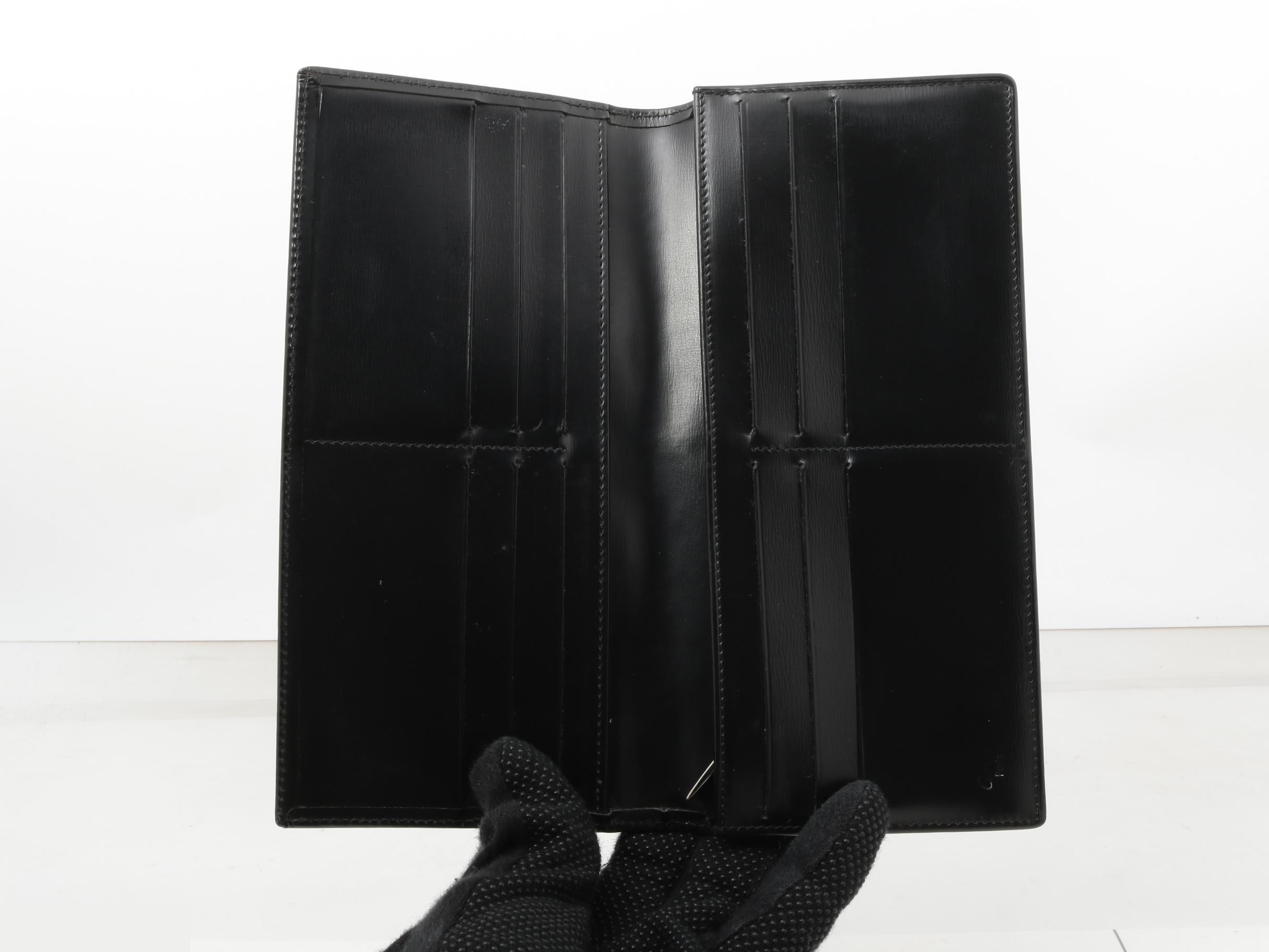 Pasha de Cartier Leather Bi-fold Long Wallet, Black — view 4