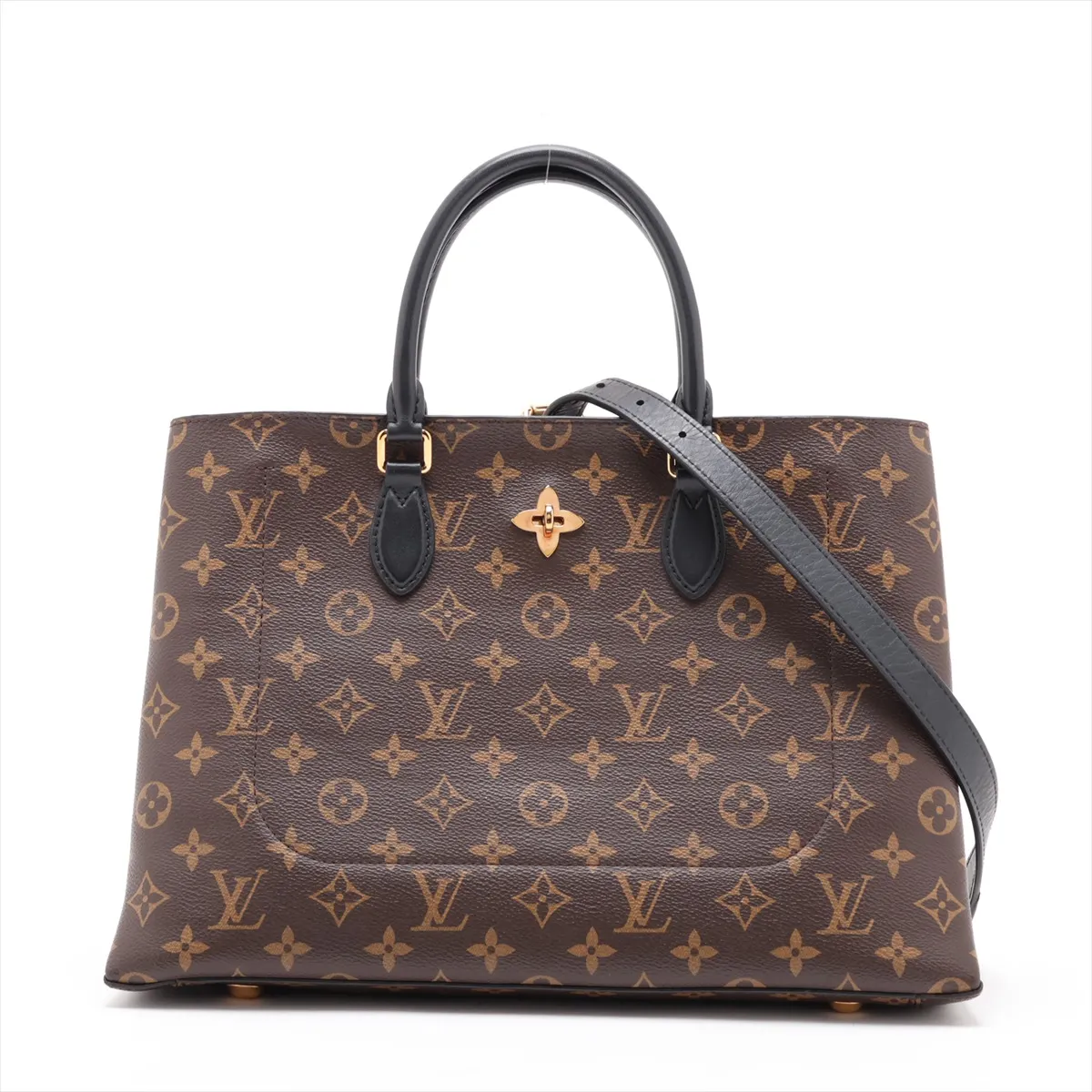 Monogram Flower Zipped Tote MM M44347 SR1138 Brown (RFID detected)