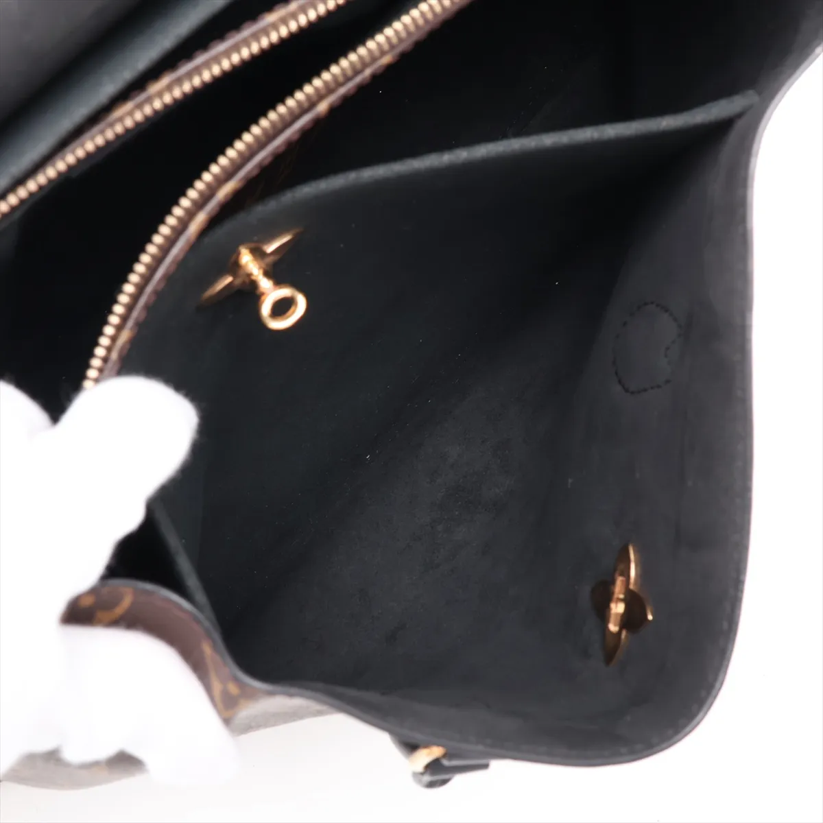 Monogram Flower Zipped Tote MM M44347 SR1138 Brown (RFID detected) — view 11