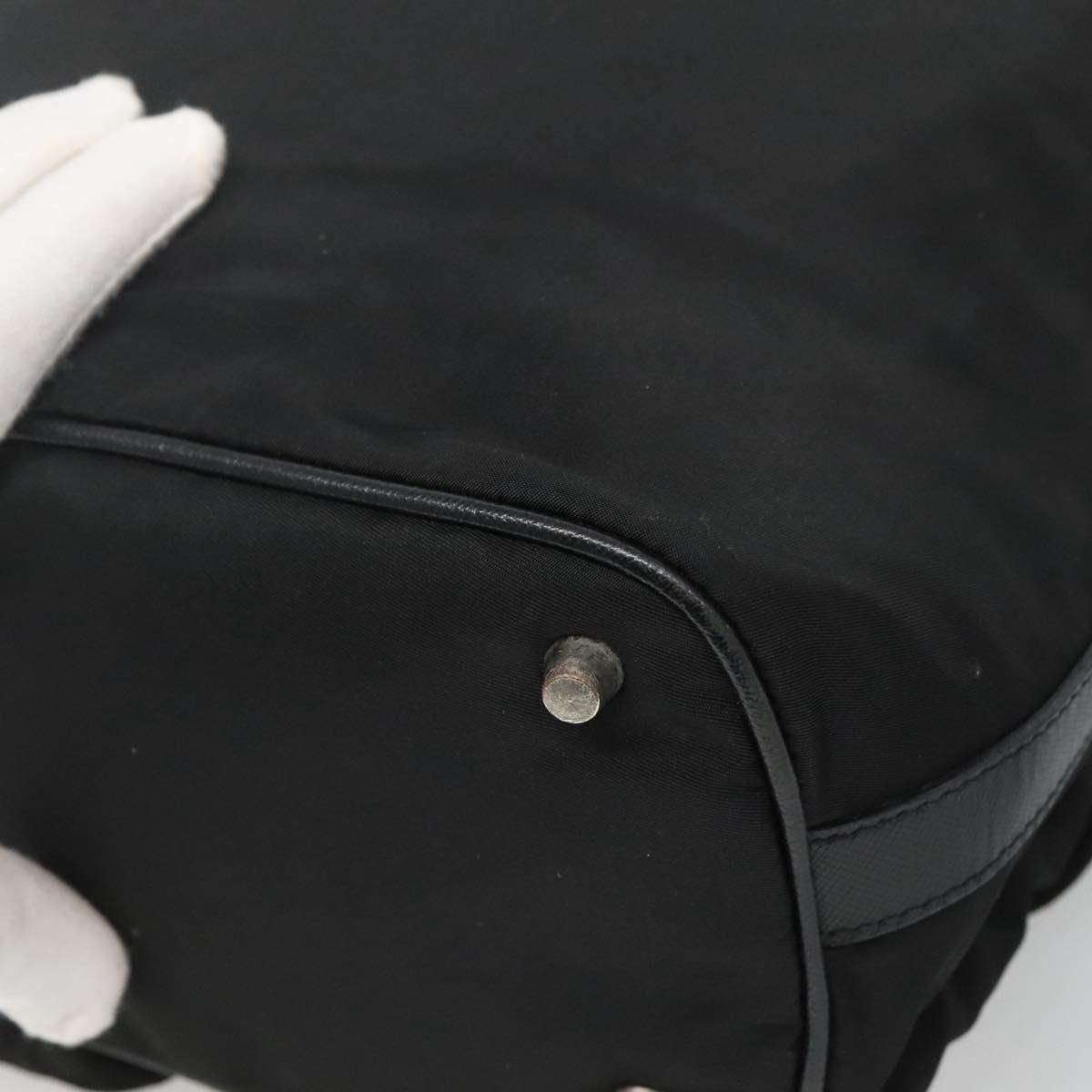 Shoulder Bag Nylon Black Silver Auth — view 15