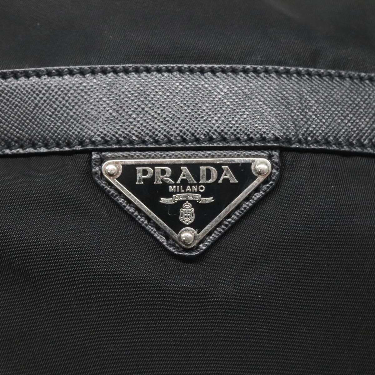 Shoulder Bag Nylon Black Silver Auth — view 17